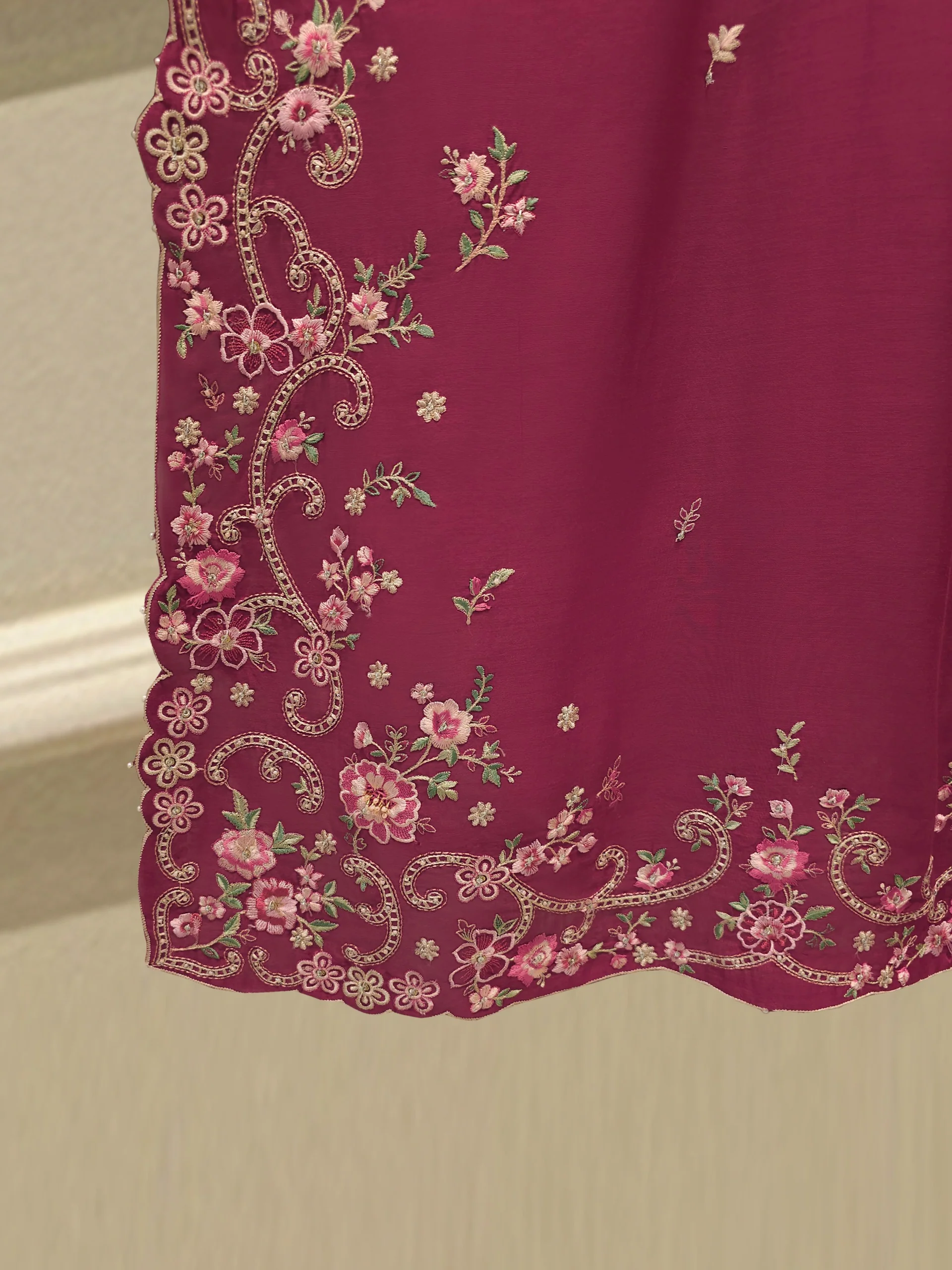 2 Piece - Embroidered Kora Cotton Suit S113719 - Image 4