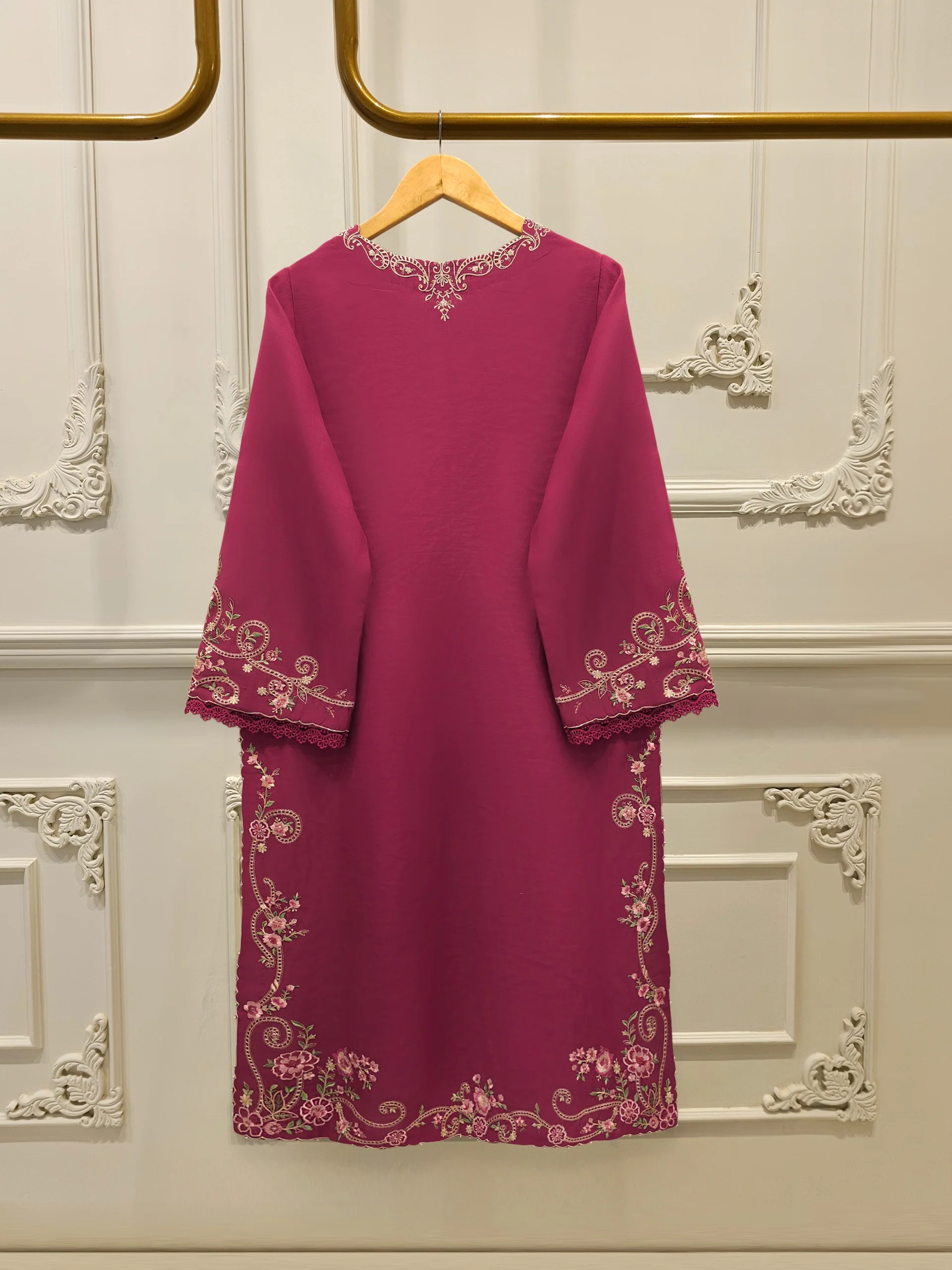 2 Piece - Embroidered Kora Cotton Suit S113719 - Image 5