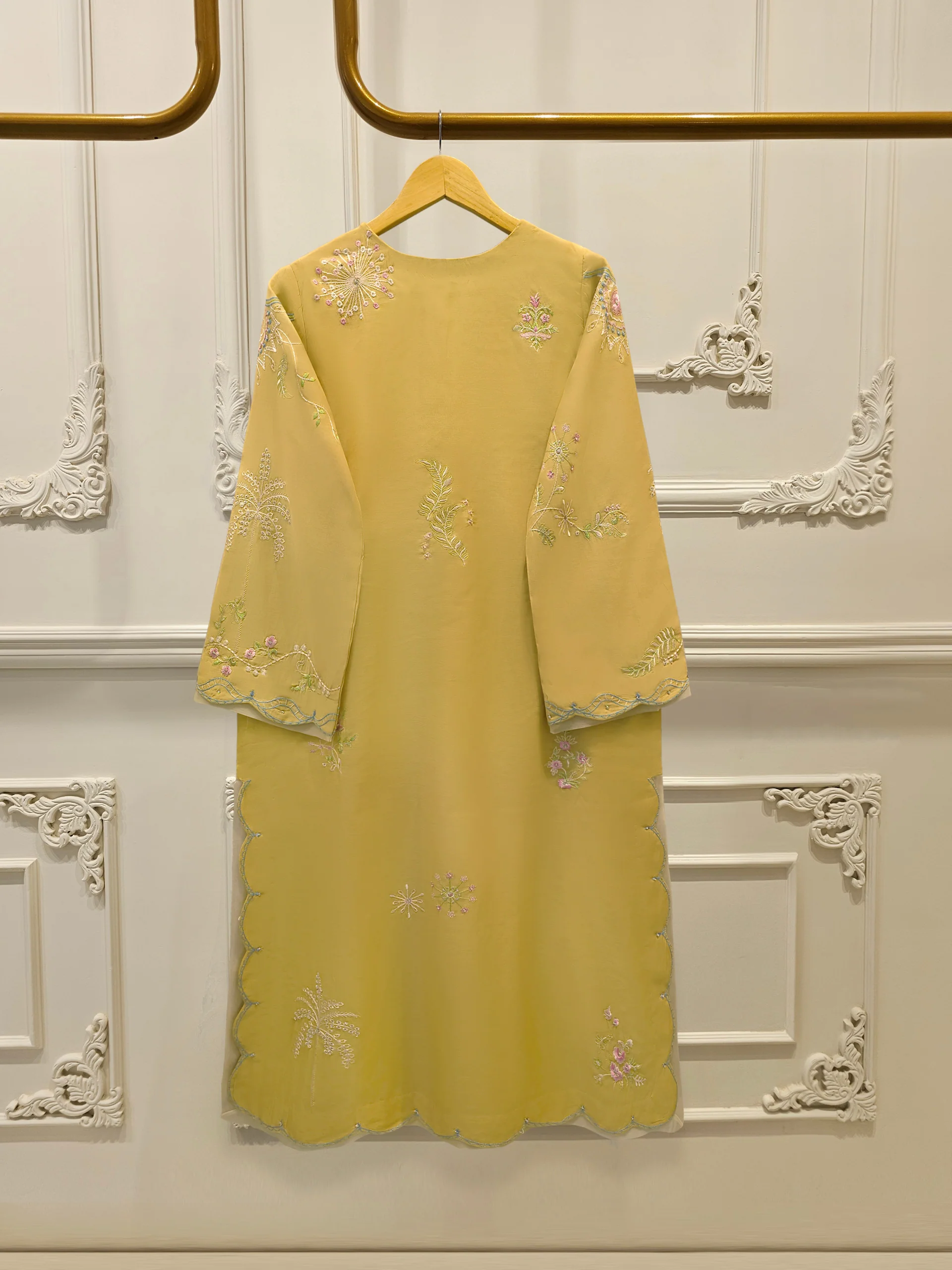 2 Piece - Embroidered Kora Cotton Suit S113722 - Image 5