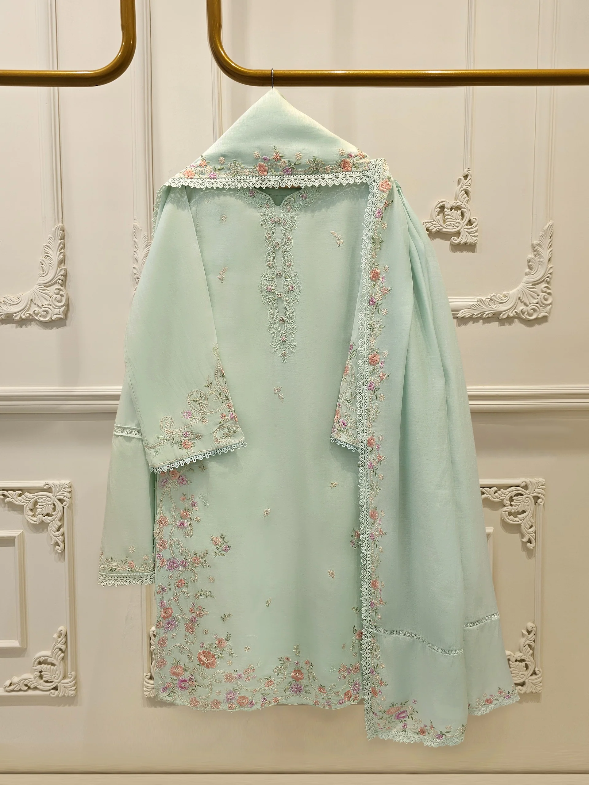 2 Piece - Embroidered Kora Cotton Suit S113803