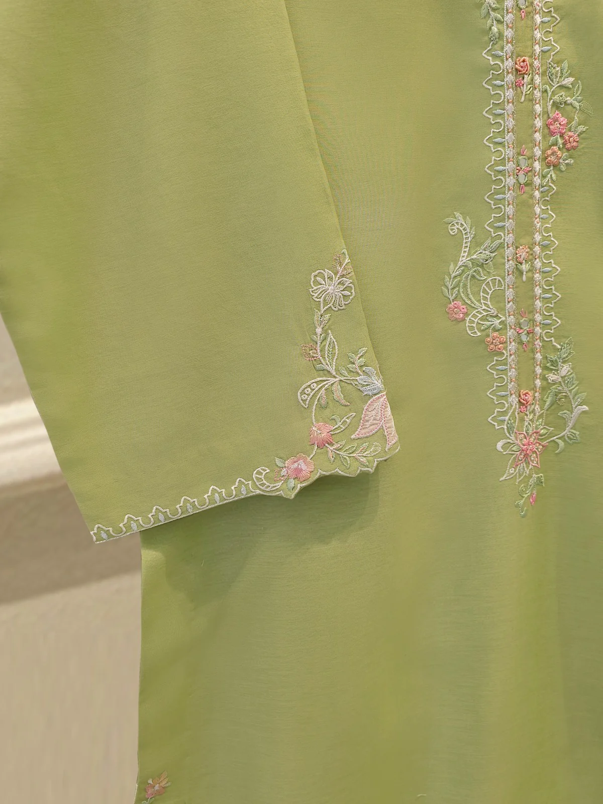 2 Piece - Embroidered Kora Cotton Suit S113807 - Image 4