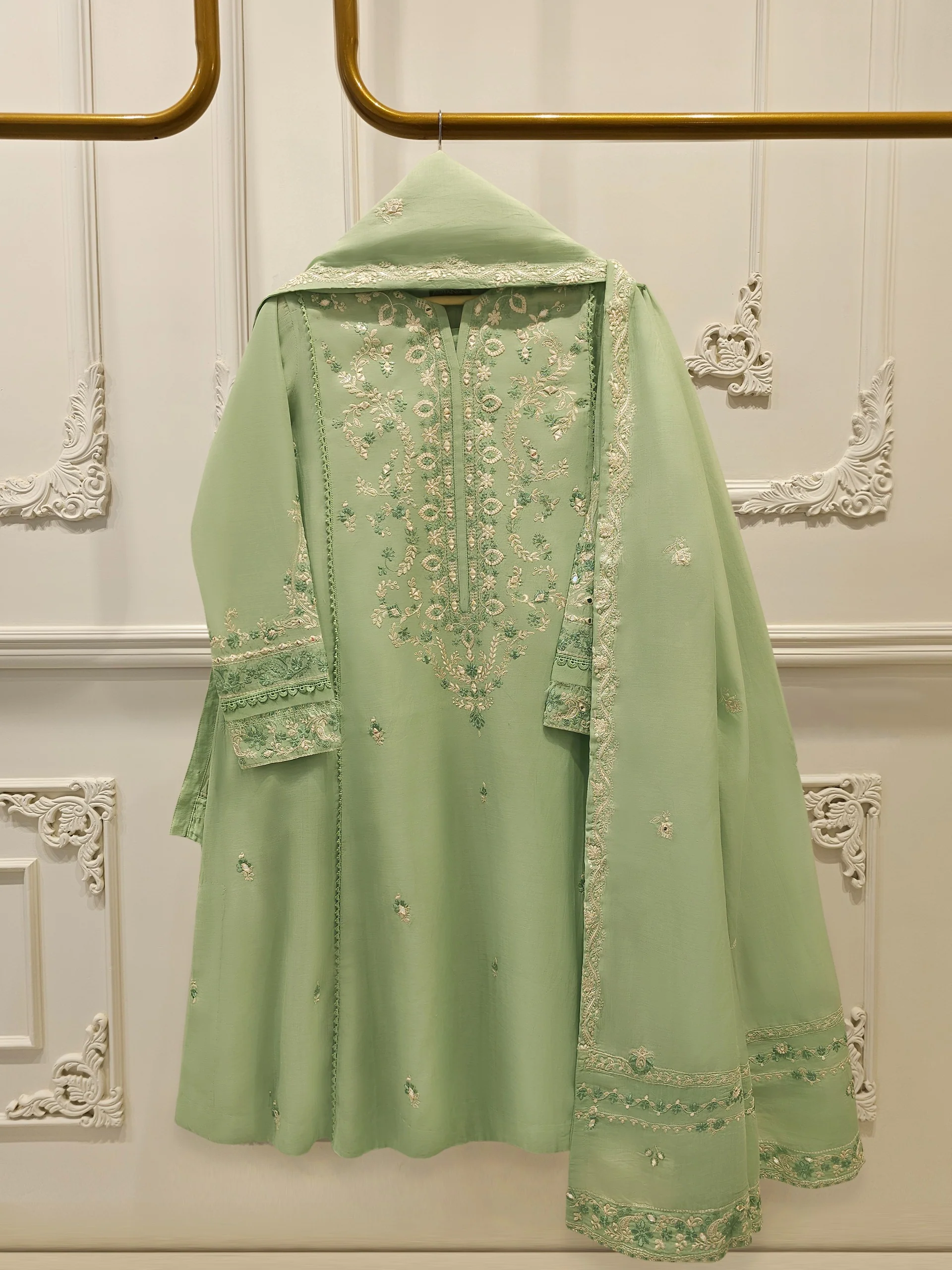 2 Piece - Embroidered Kora Cotton Suit S113893