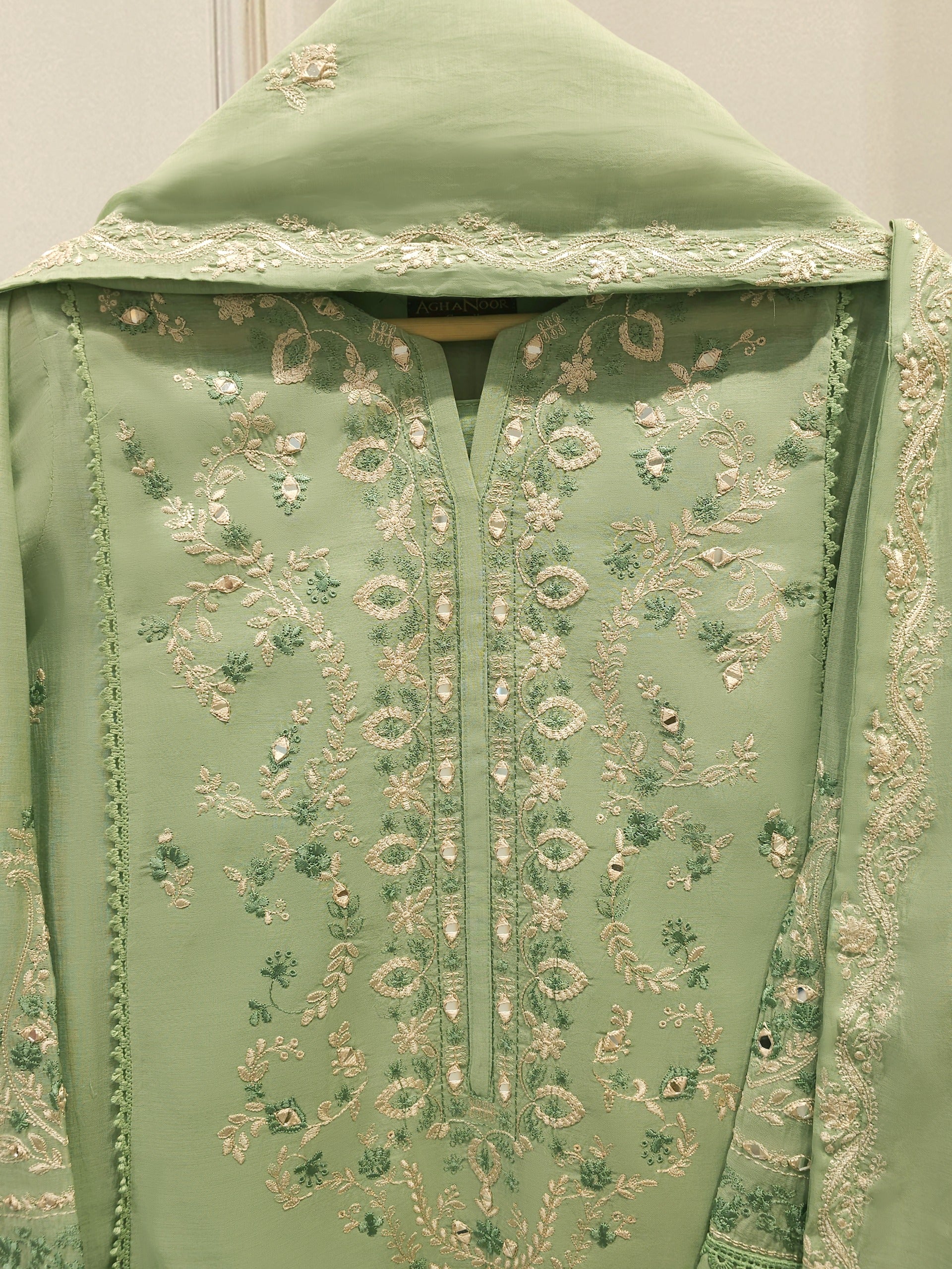 2 Piece - Embroidered Kora Cotton Suit S113893 - Image 2