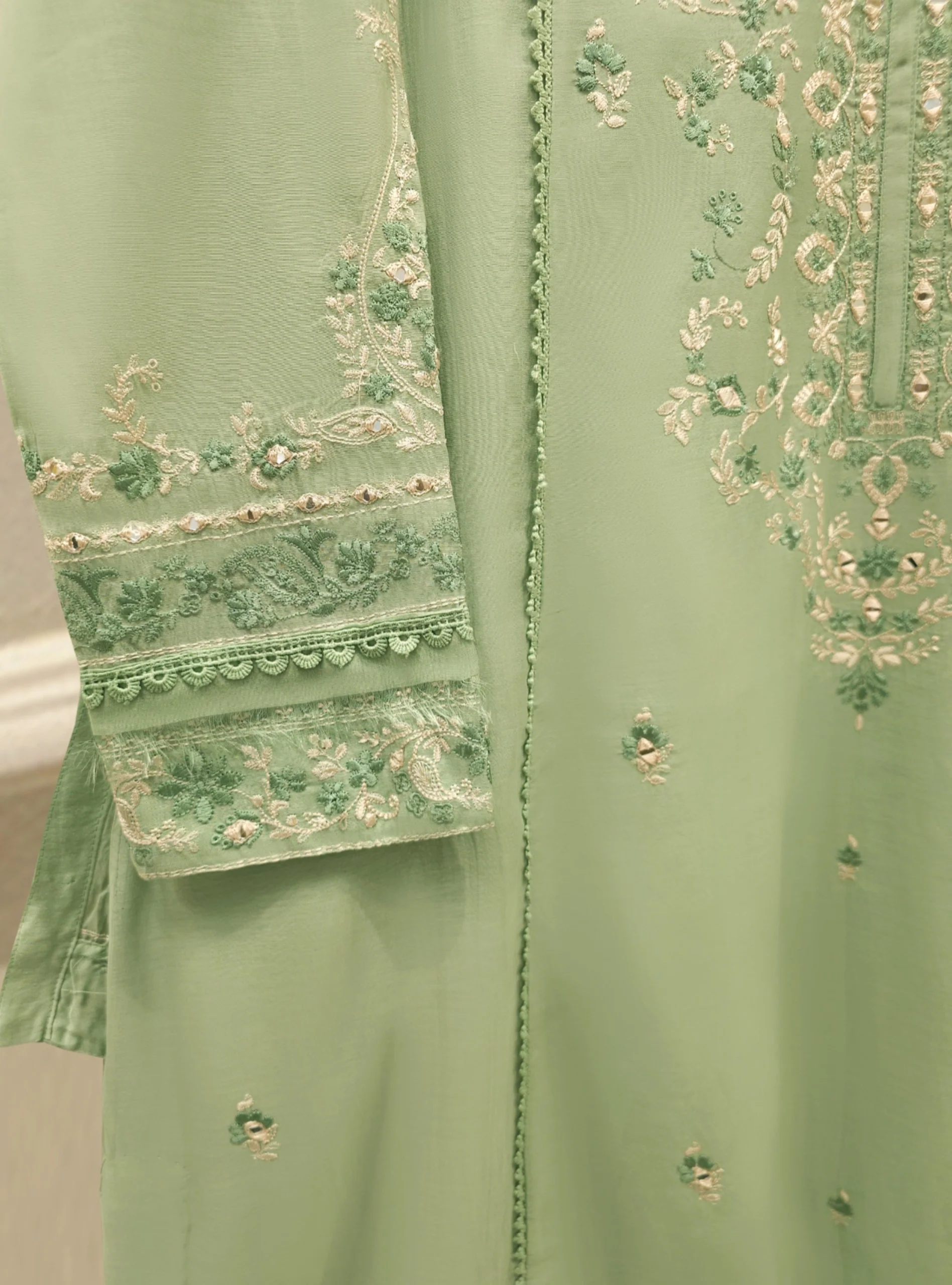 2 Piece - Embroidered Kora Cotton Suit S113893 - Image 3