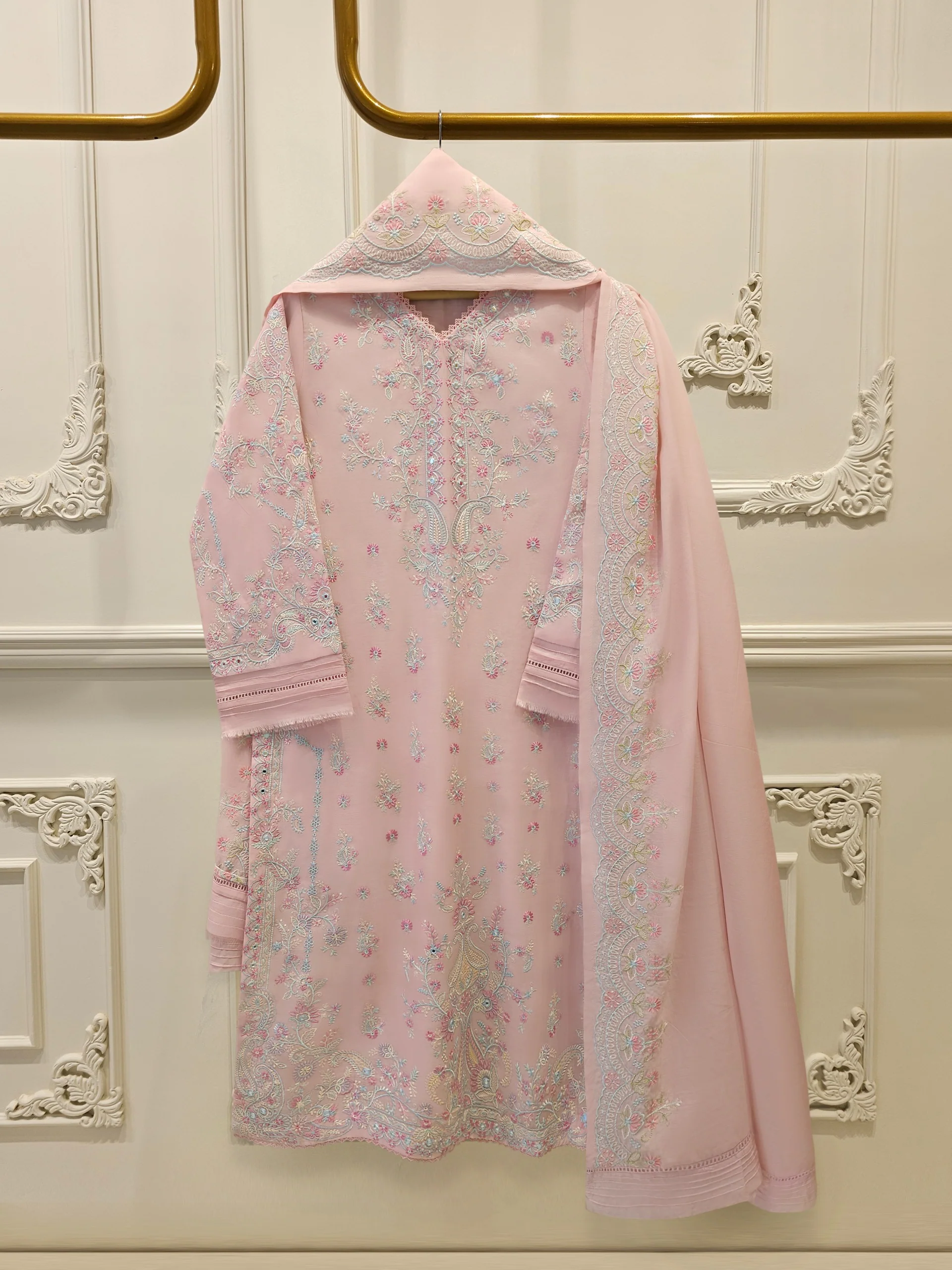 2 Piece - Embroidered Kora Cotton Suit S114217