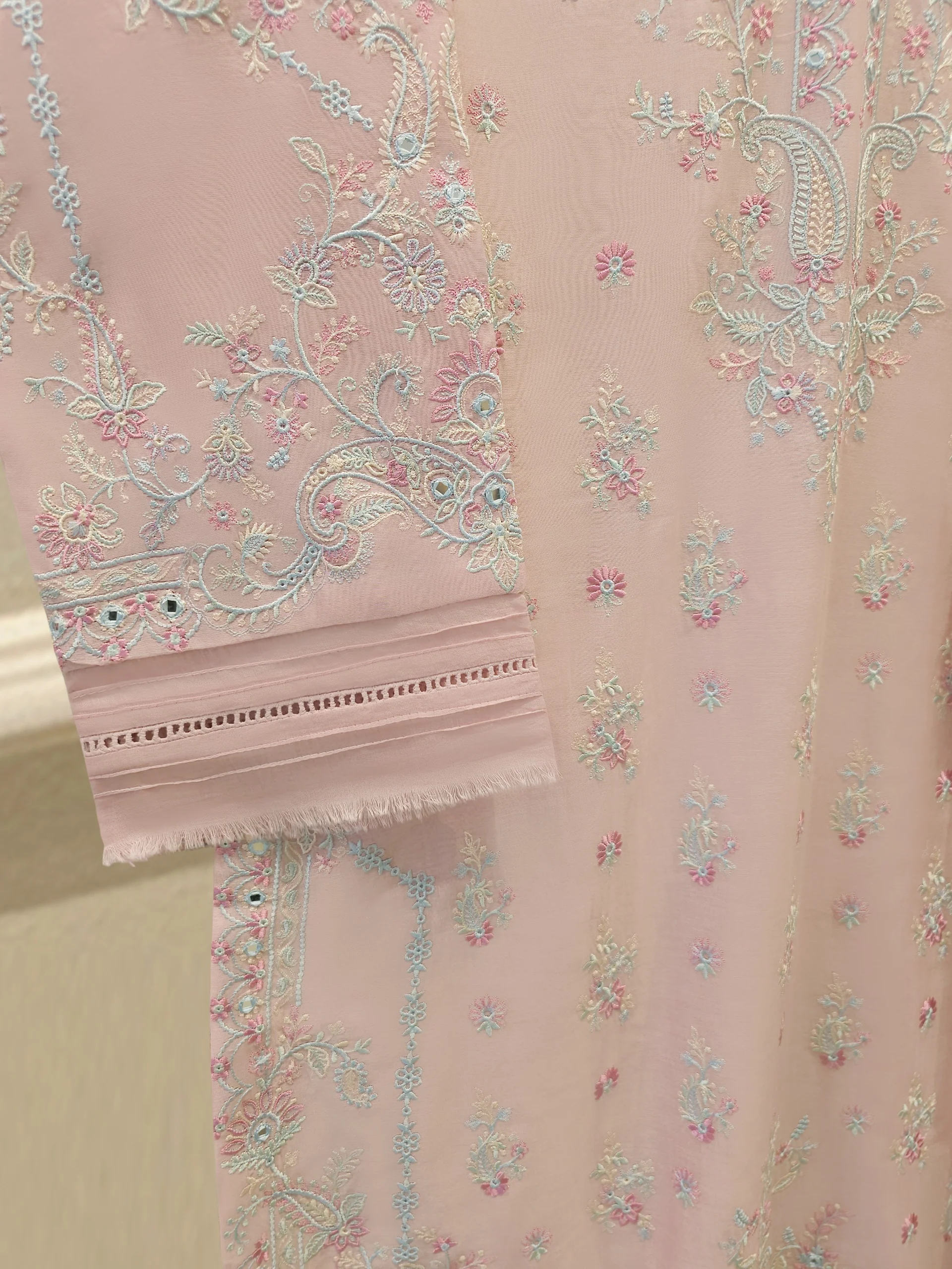 2 Piece - Embroidered Kora Cotton Suit S114217 - Image 3