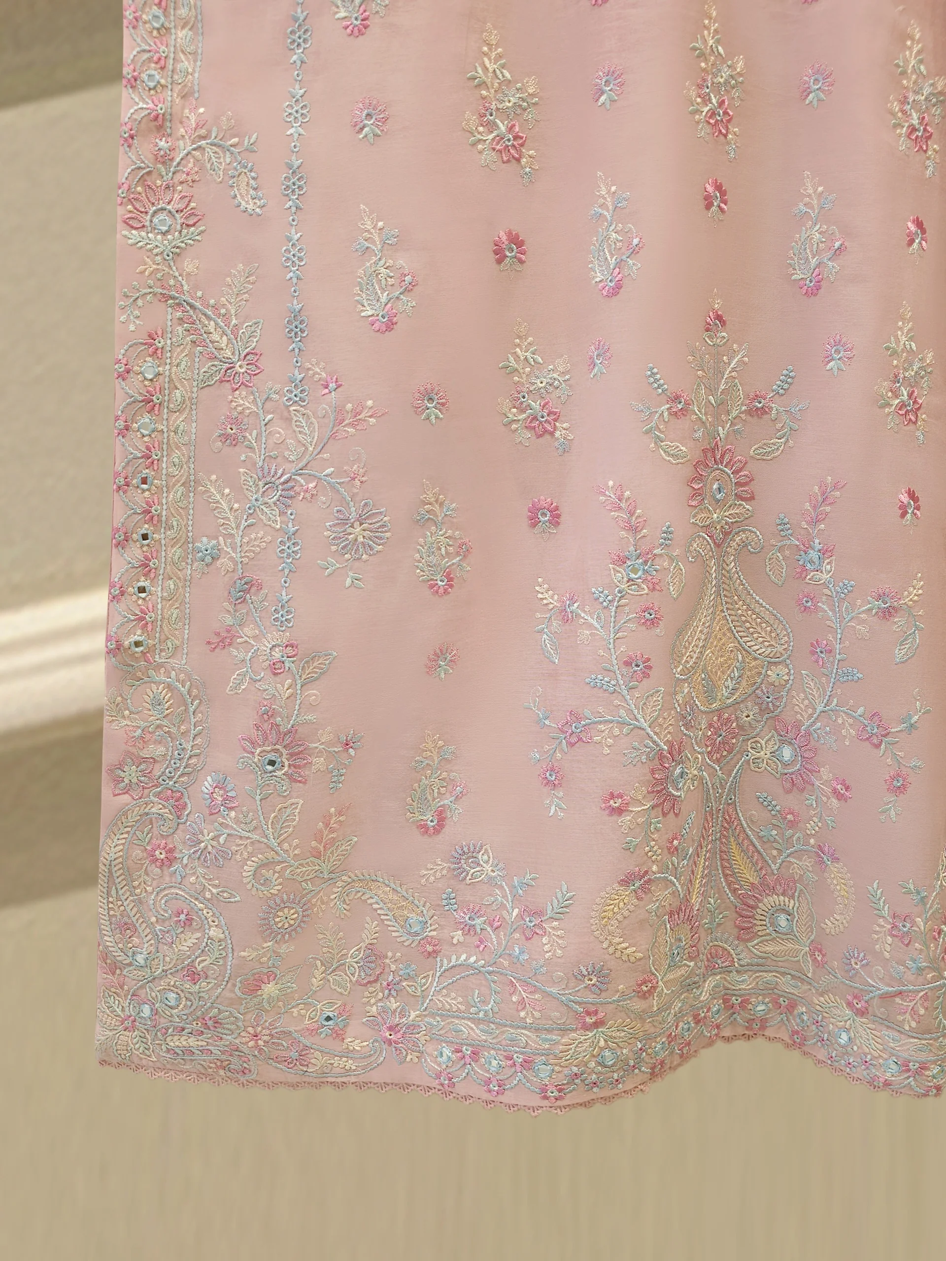 2 Piece - Embroidered Kora Cotton Suit S114217 - Image 4