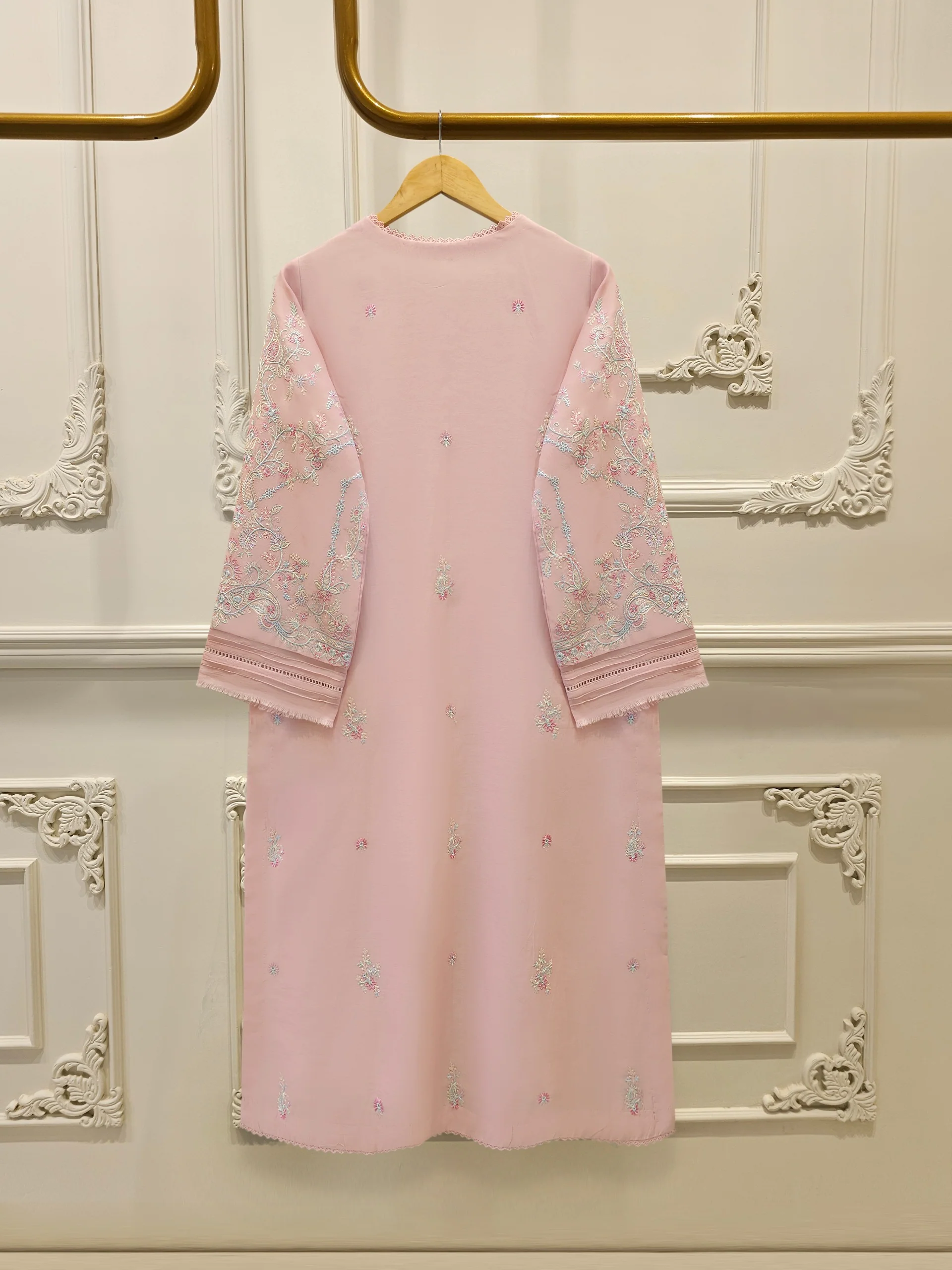 2 Piece - Embroidered Kora Cotton Suit S114217 - Image 5