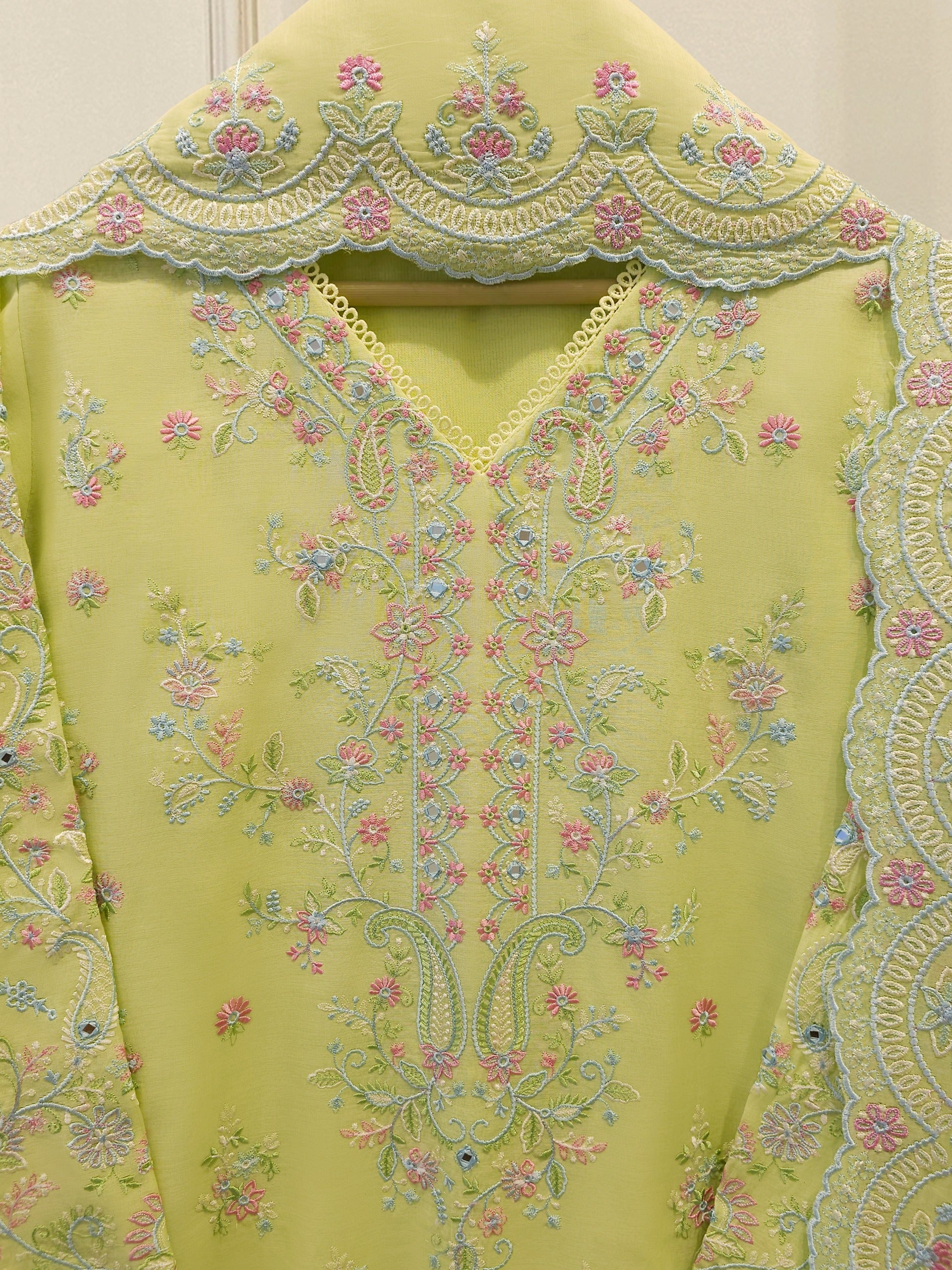 2 Piece - Embroidered Kora Cotton Suit S114280 - Image 2