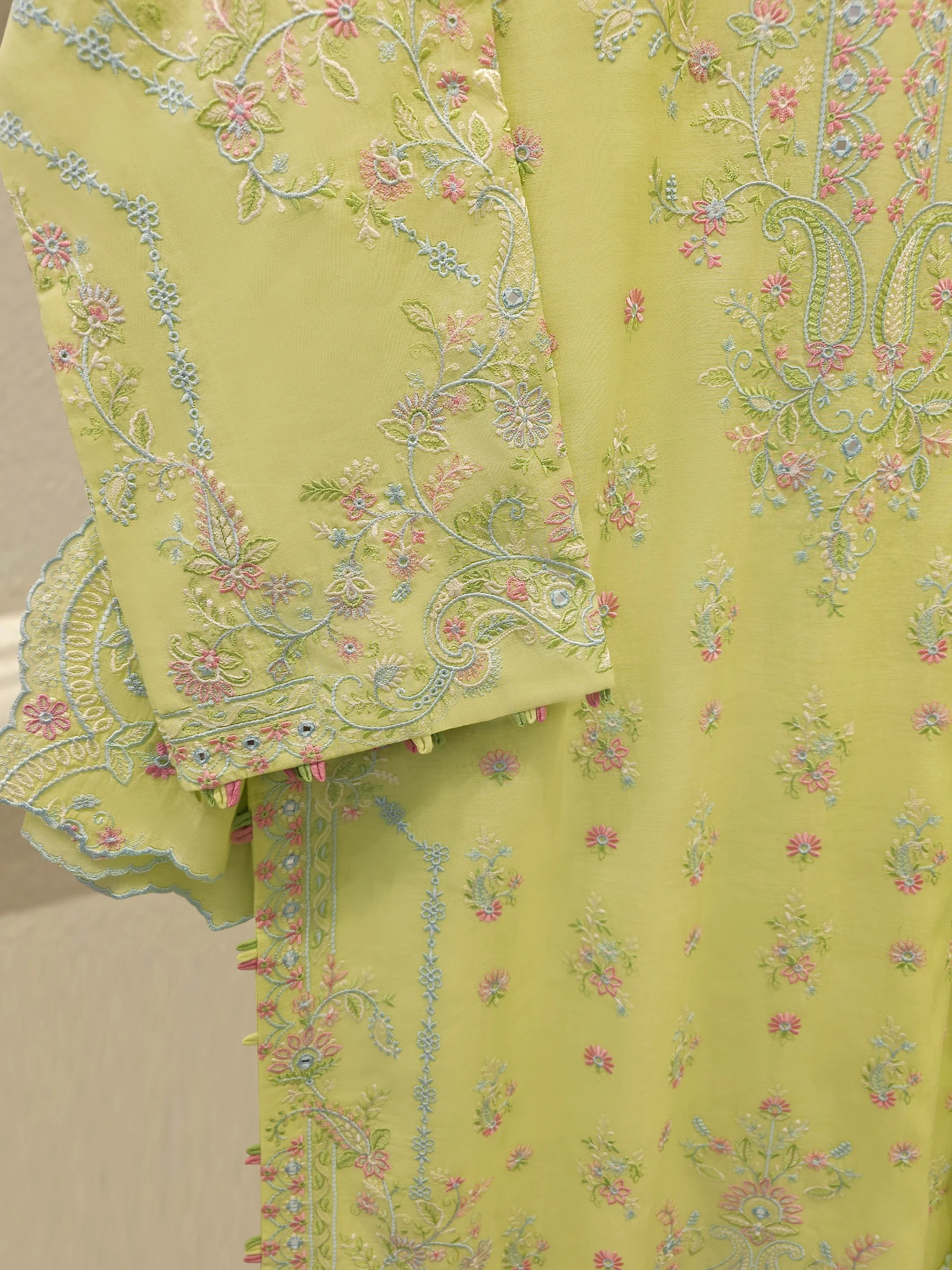 2 Piece - Embroidered Kora Cotton Suit S114280 - Image 3