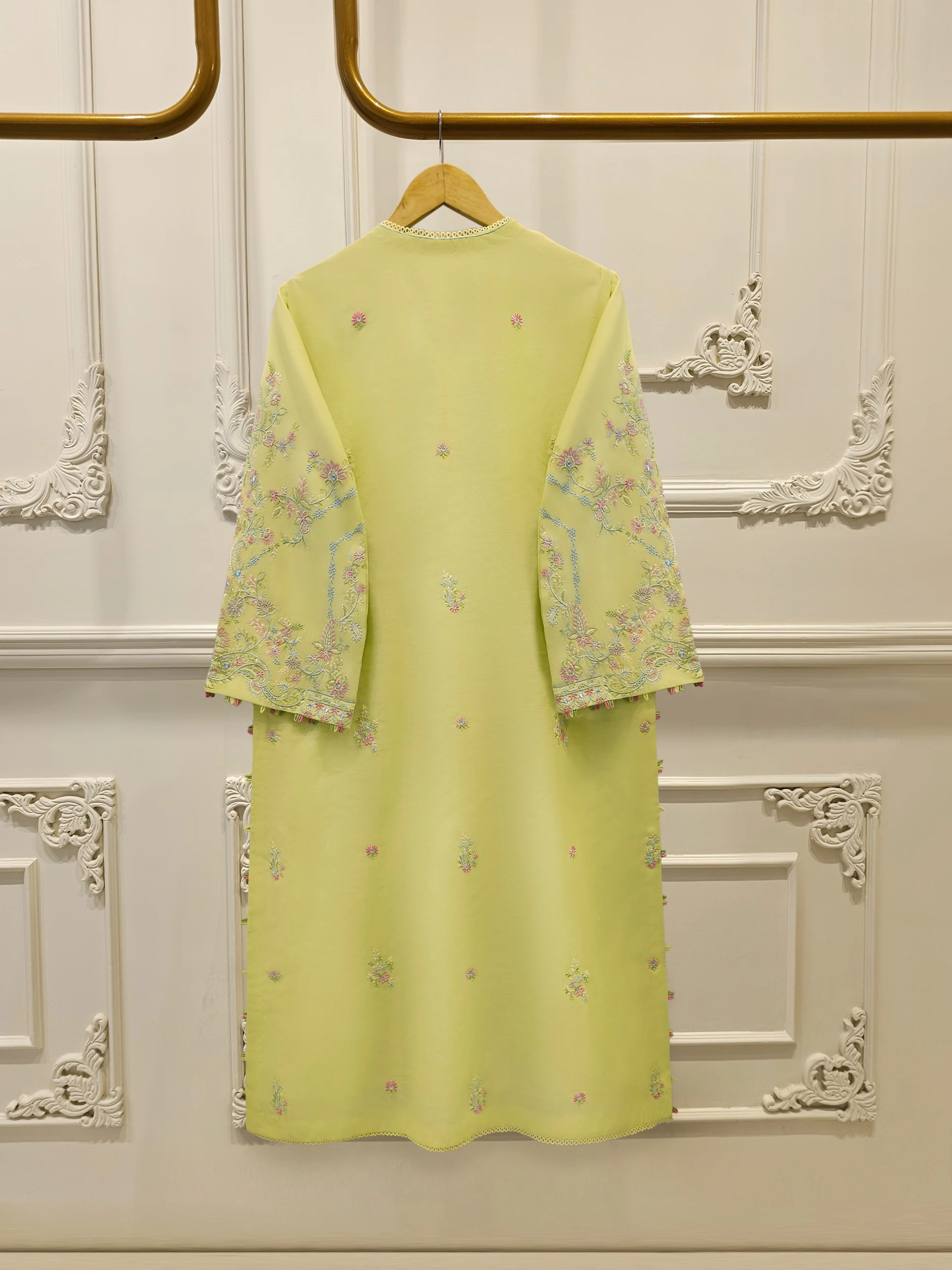 2 Piece - Embroidered Kora Cotton Suit S114280 - Image 5