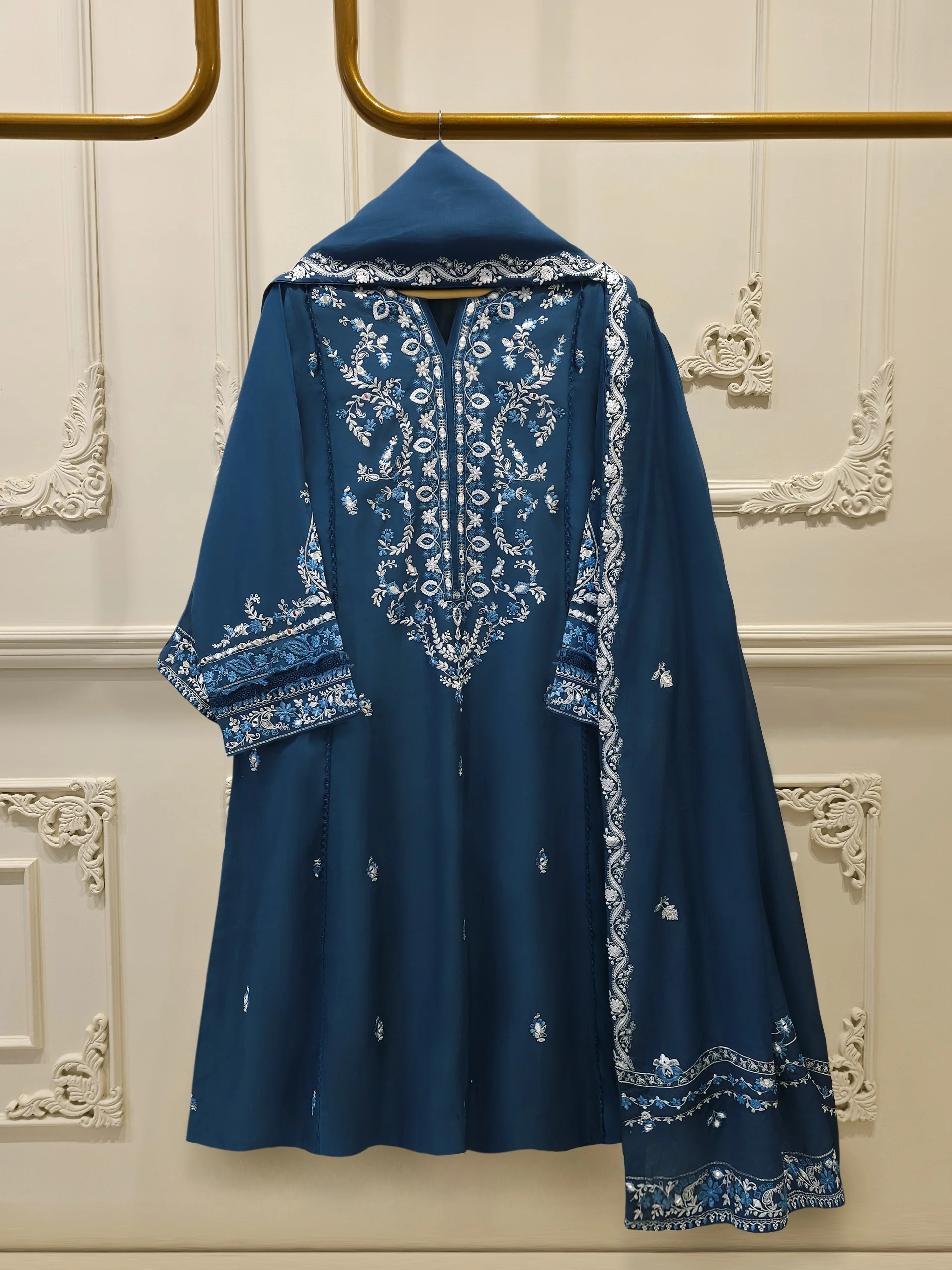2 Piece - Embroidered Kora Cotton Suit S114336
