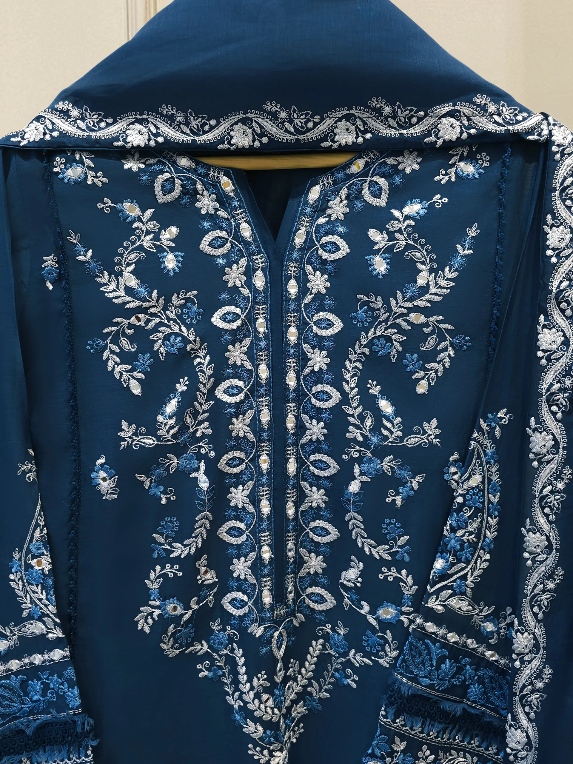 2 Piece - Embroidered Kora Cotton Suit S114336 - Image 2