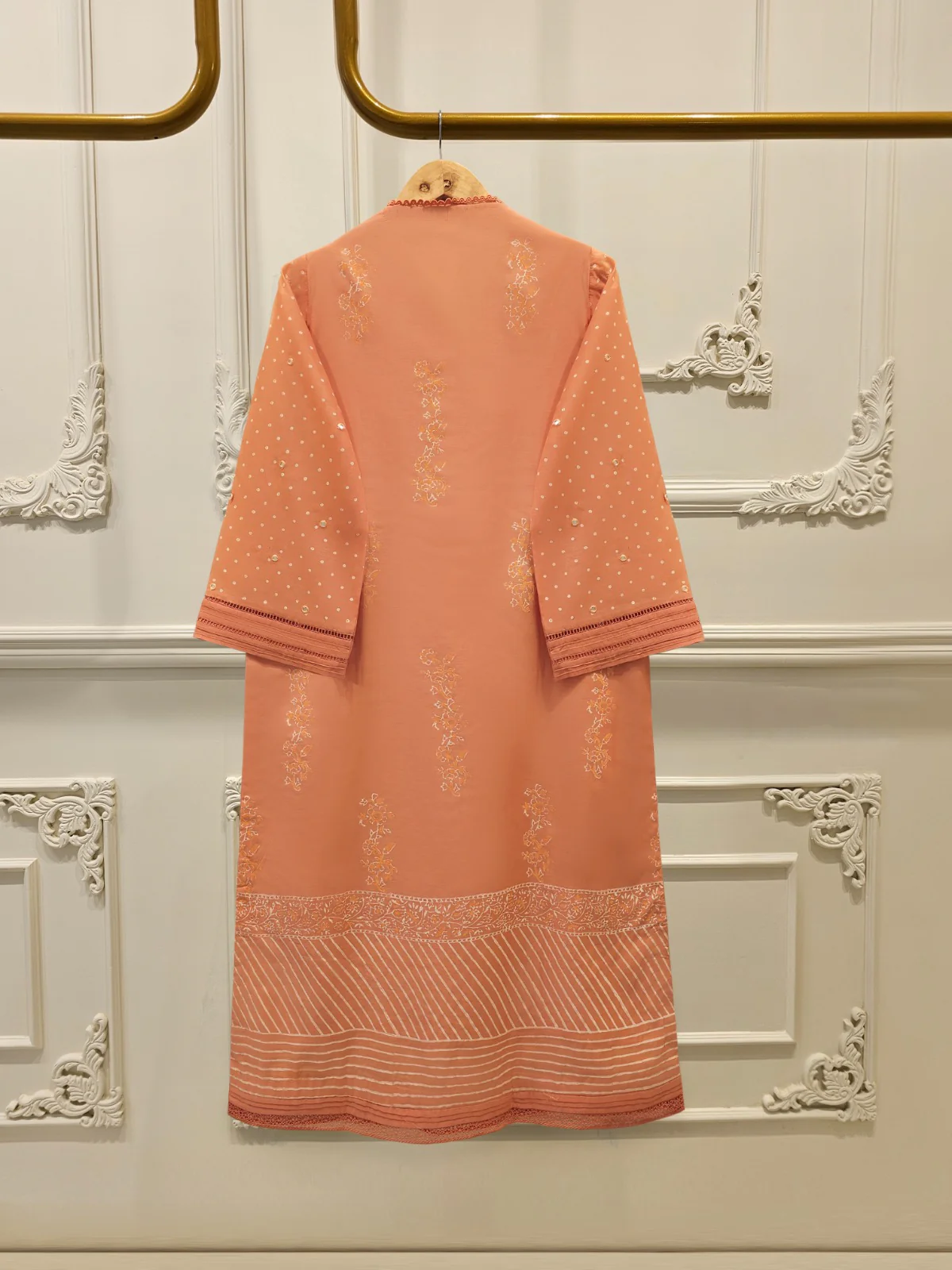 2 Piece - Hand Block Printed Kora Cotton Suit  S112413 - Image 3