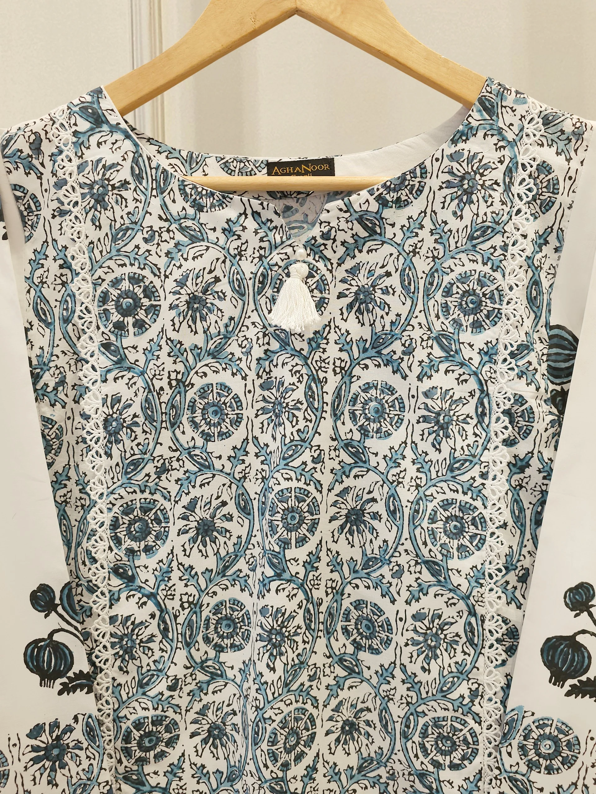 2 Piece - Hand Block Printed Kora Cotton Suit  S113050 - Image 2
