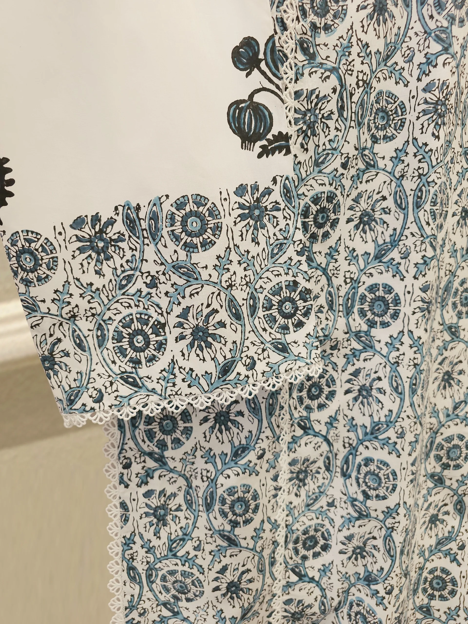 2 Piece - Hand Block Printed Kora Cotton Suit  S113050 - Image 3