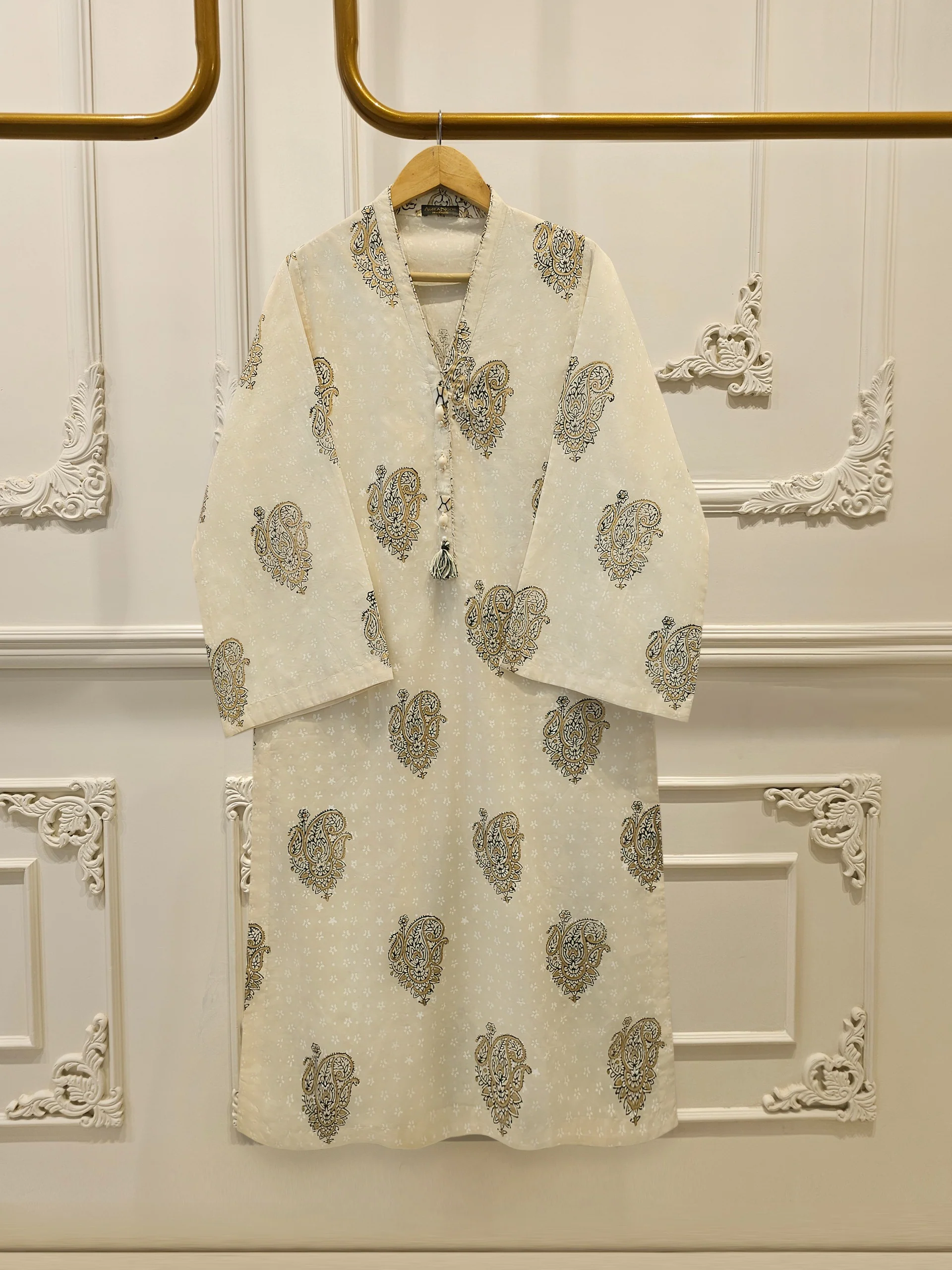 2 Piece - Hand Block Printed Kora Cotton Suit  S114220