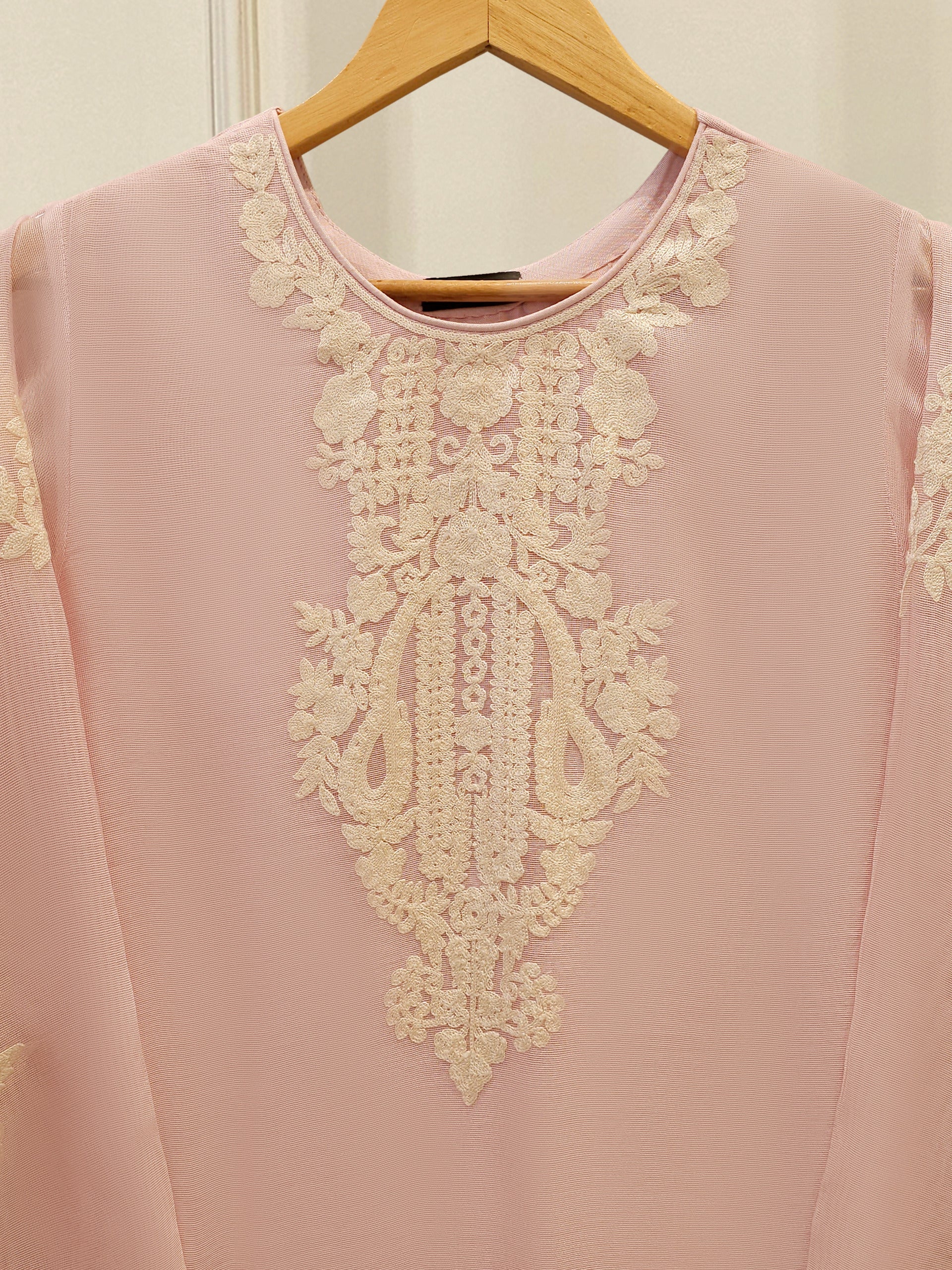 2 Piece - Pure Embroidered Cotton Net Suit S113728 - Image 2