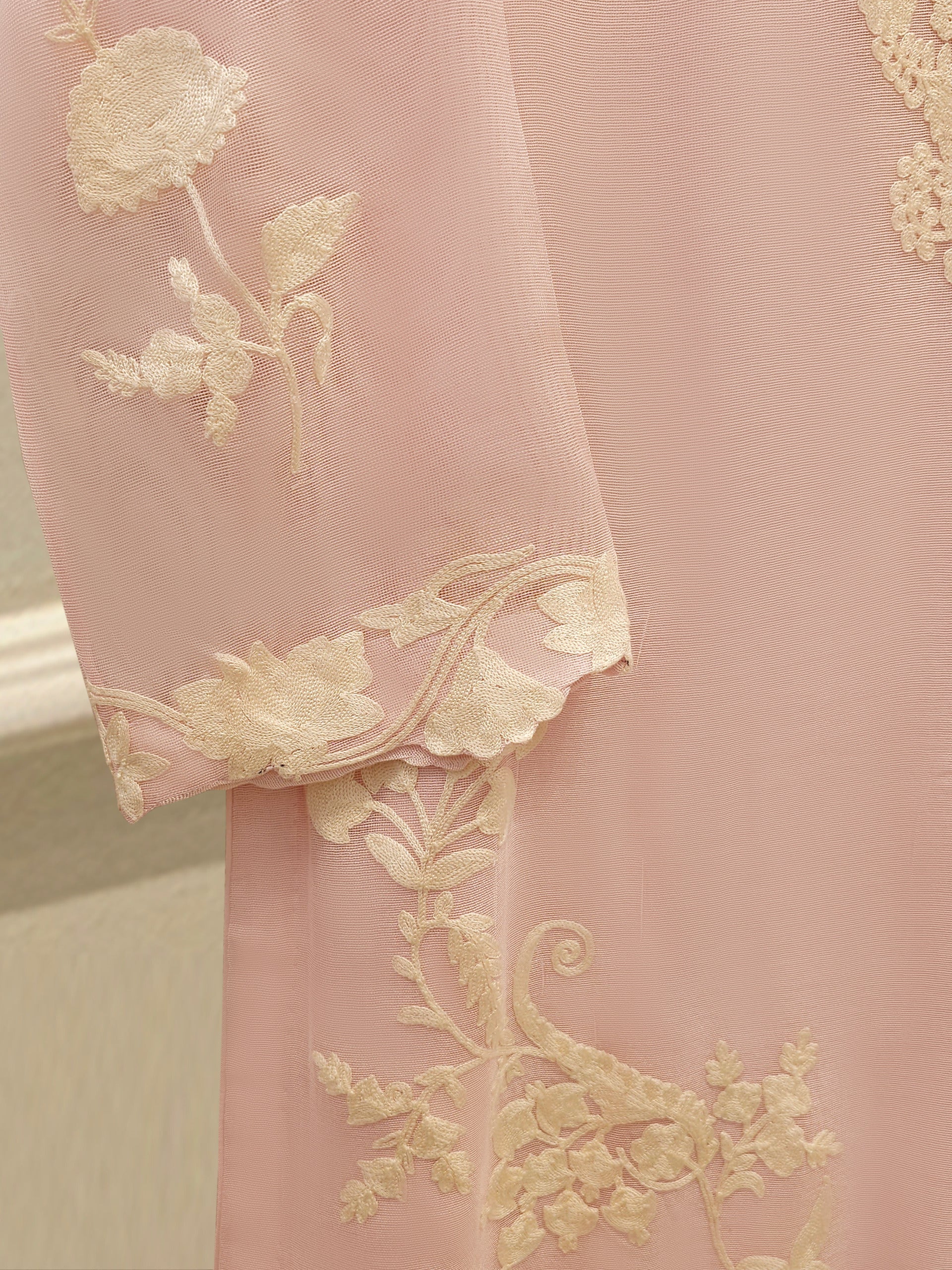 2 Piece - Pure Embroidered Cotton Net Suit S113728 - Image 3