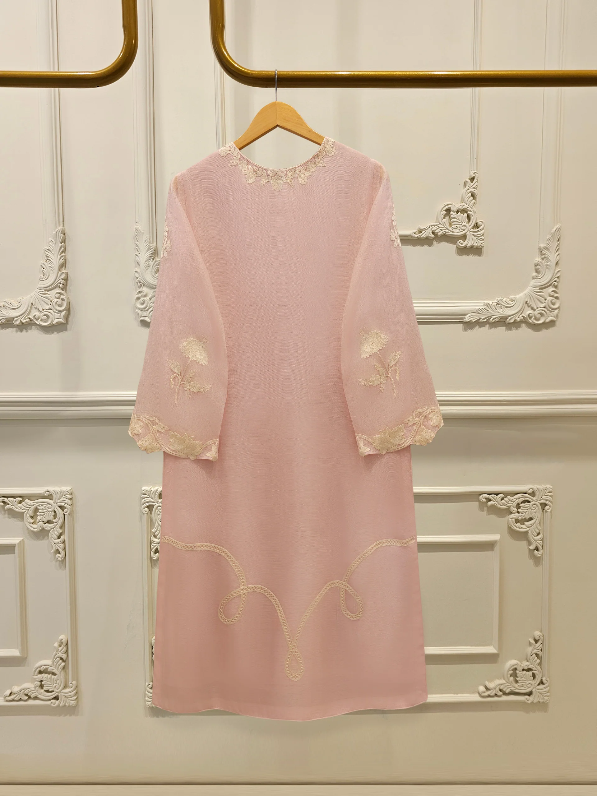 2 Piece - Pure Embroidered Cotton Net Suit S113728 - Image 5