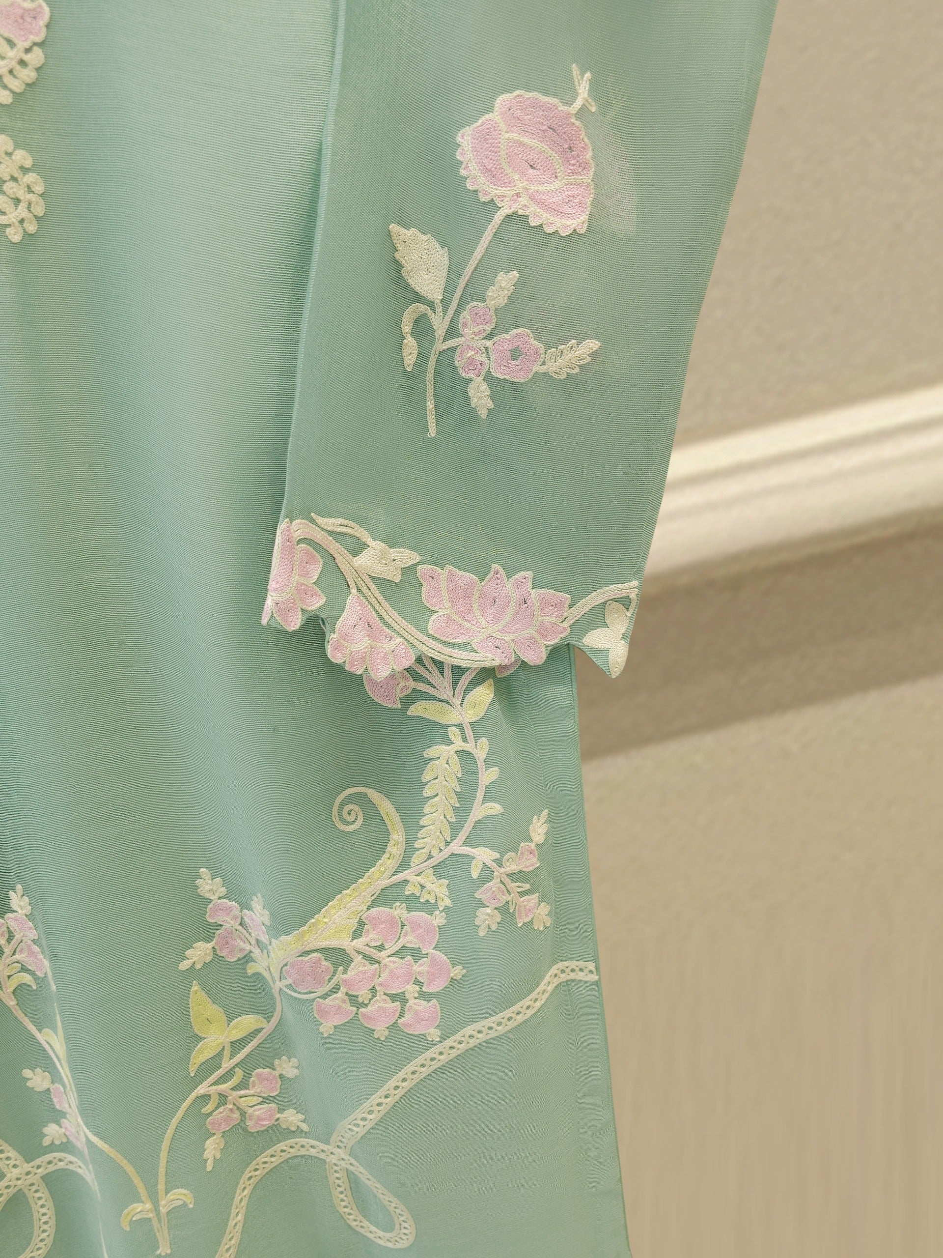 2 Piece - Pure Embroidered Cotton Net Suit S113855 - Image 3