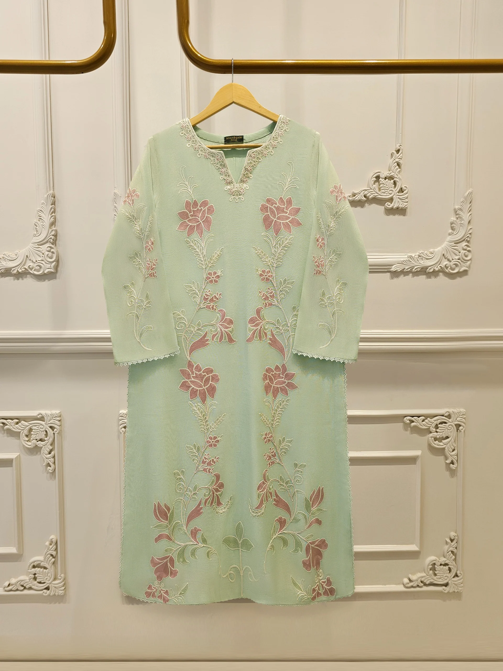 2 Piece - Pure Embroidered Cotton Net Suit S114052