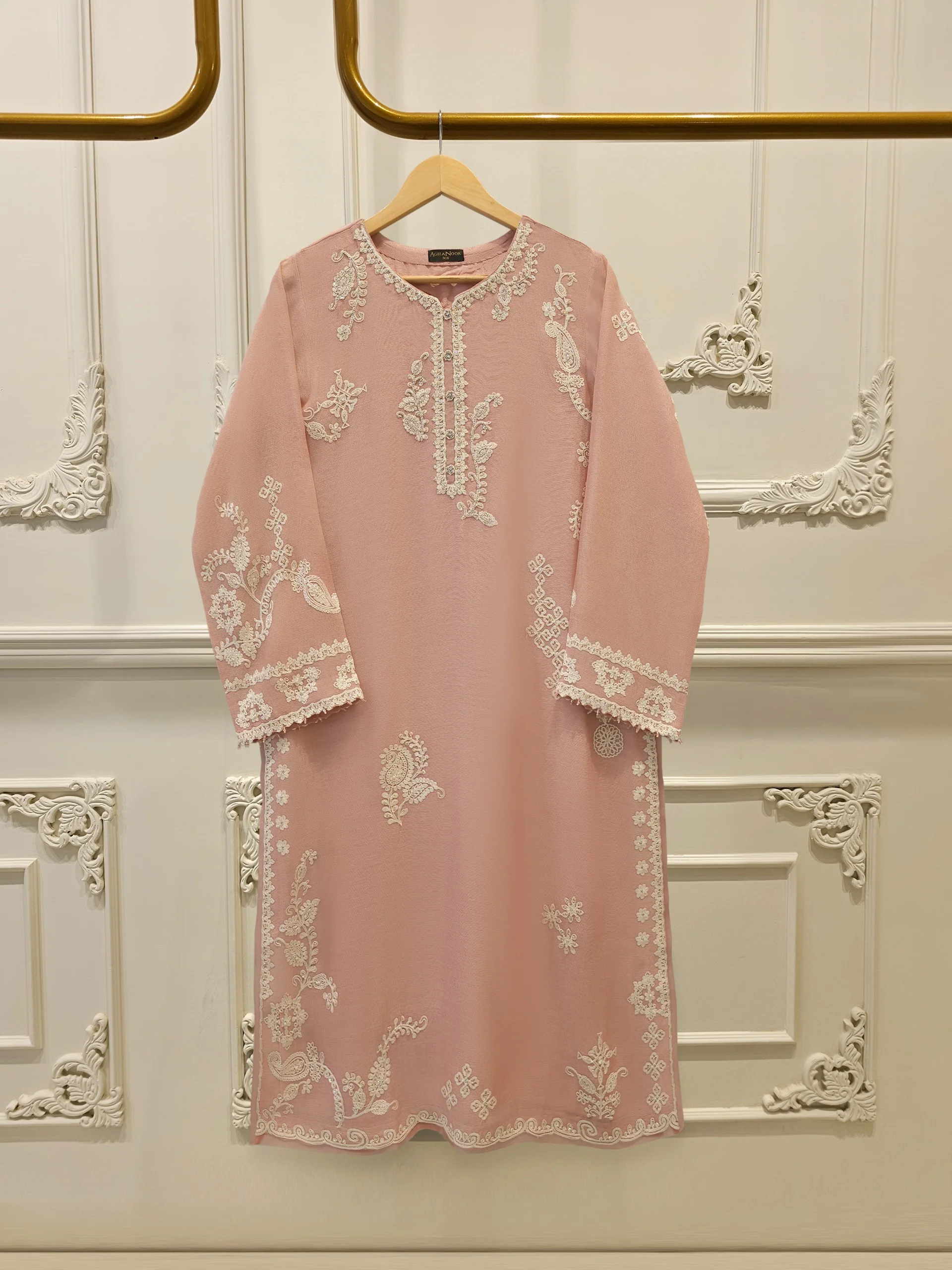 2 Piece - Pure Embroidered Cotton Net Suit S114153