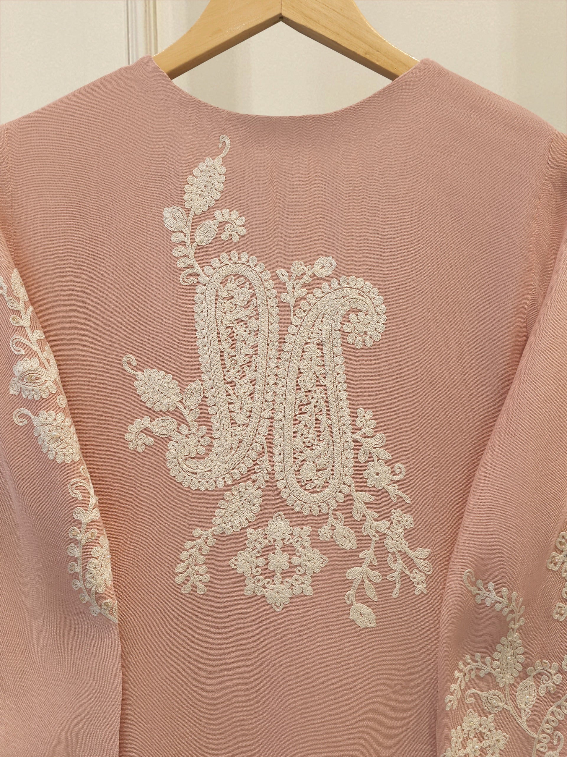 2 Piece - Pure Embroidered Cotton Net Suit S114153 - Image 5