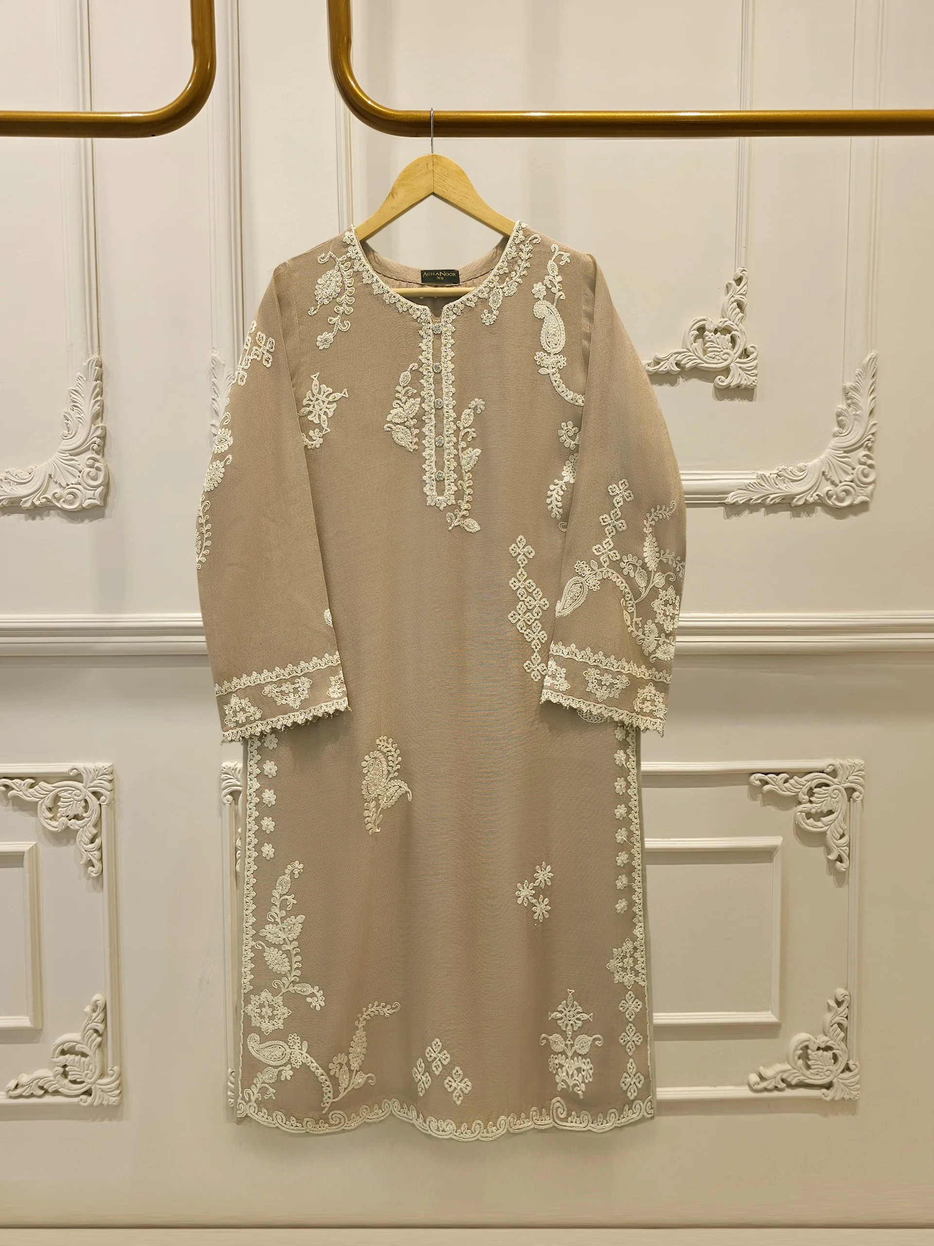 2 Piece - Pure Embroidered Cotton Net Suit S114171