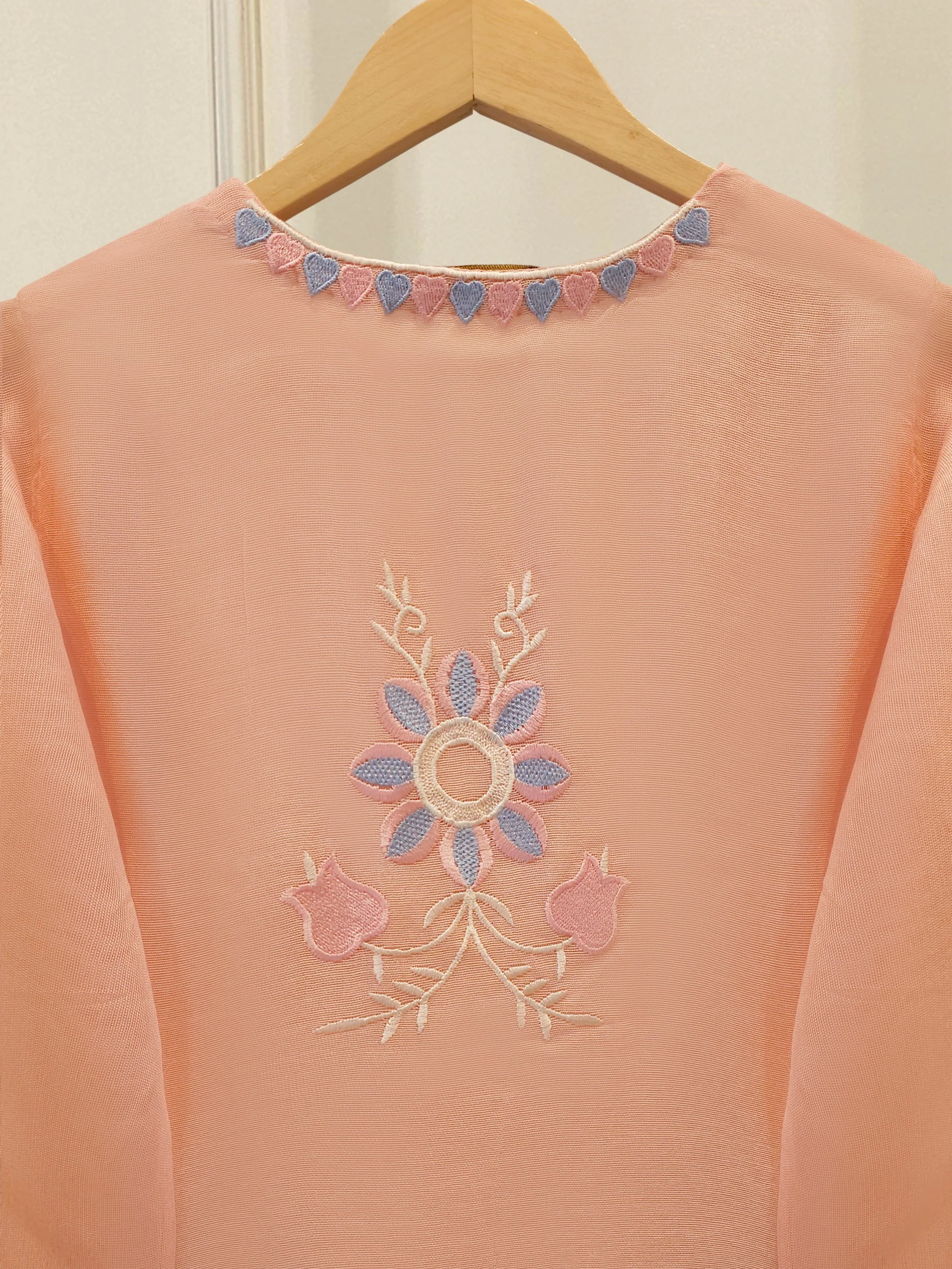 2 Piece - Pure Embroidered Cotton Net Suit S114248 - Image 6