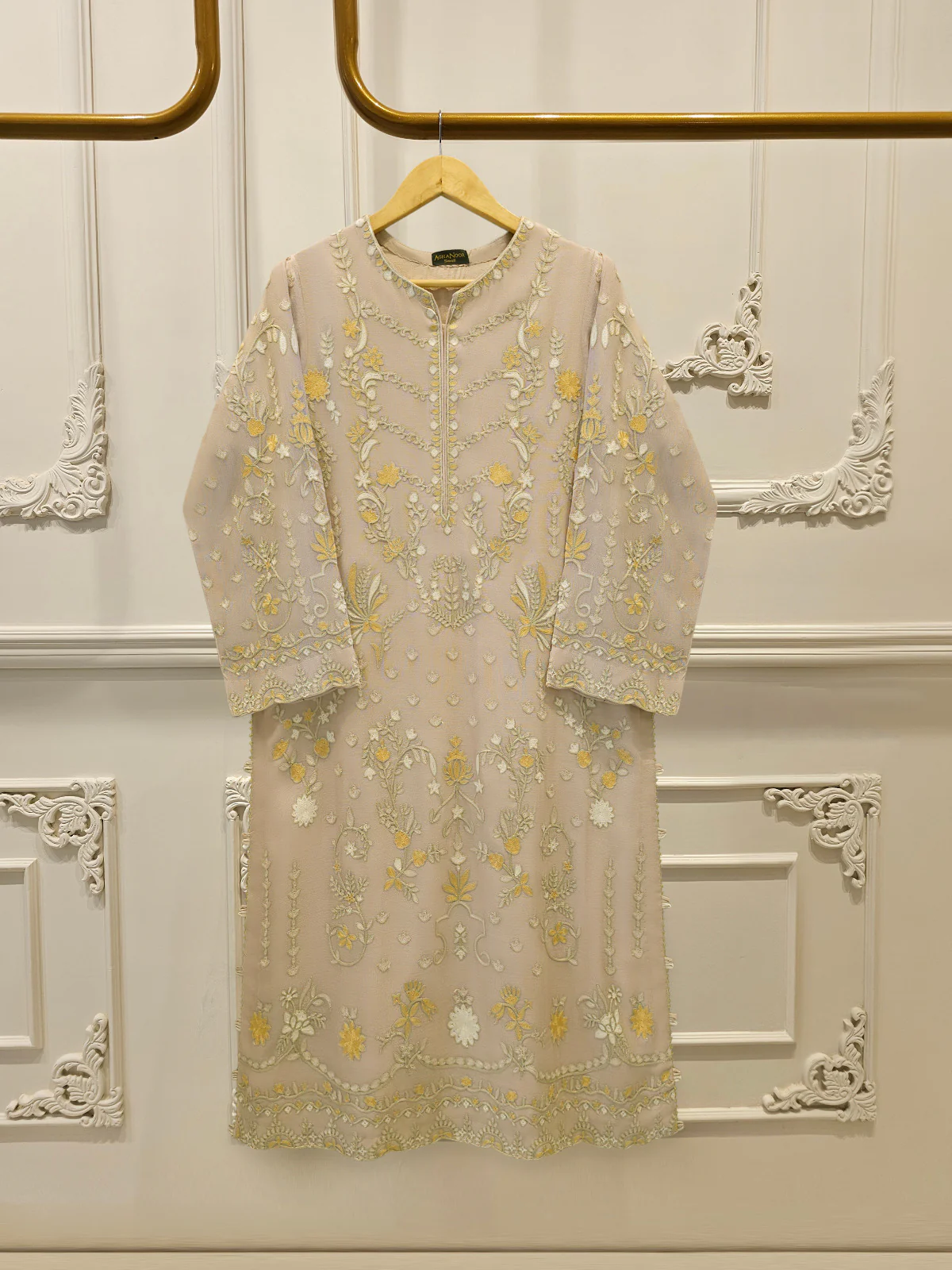 2 Piece - Pure Embroidered Cotton Net Suit S113511