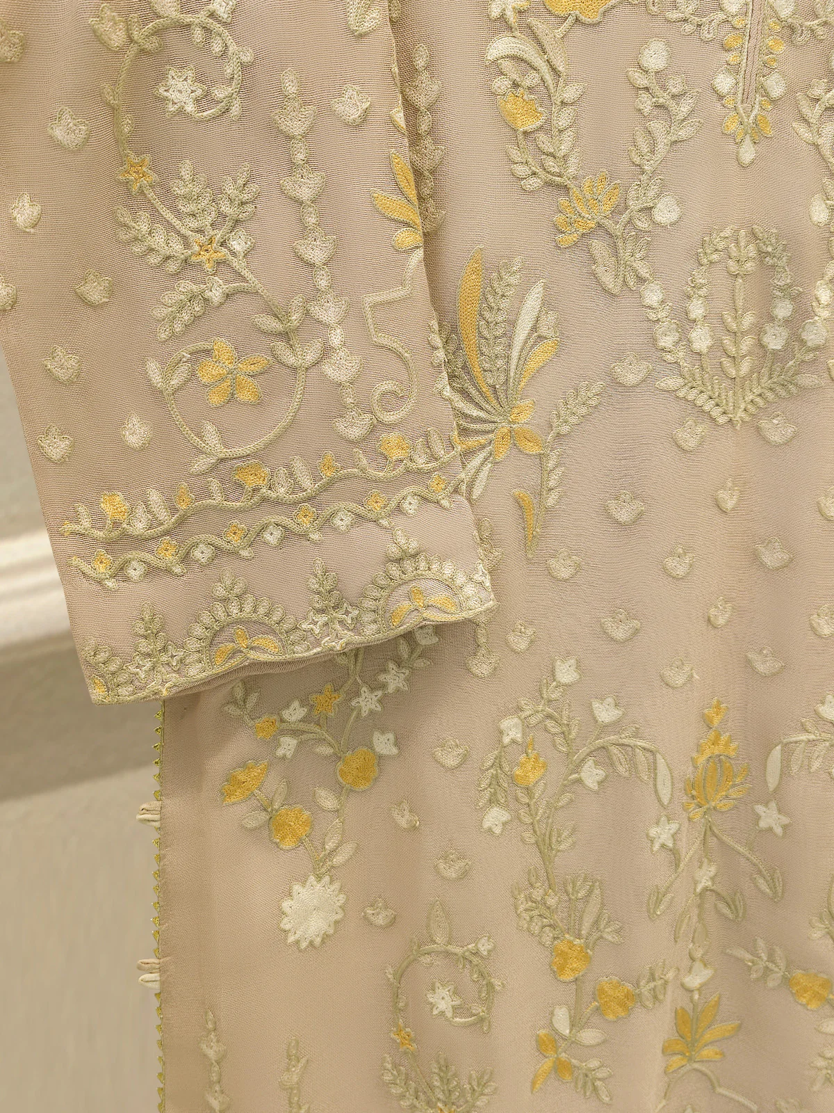 2 Piece - Pure Embroidered Cotton Net Suit S113511 - Image 3
