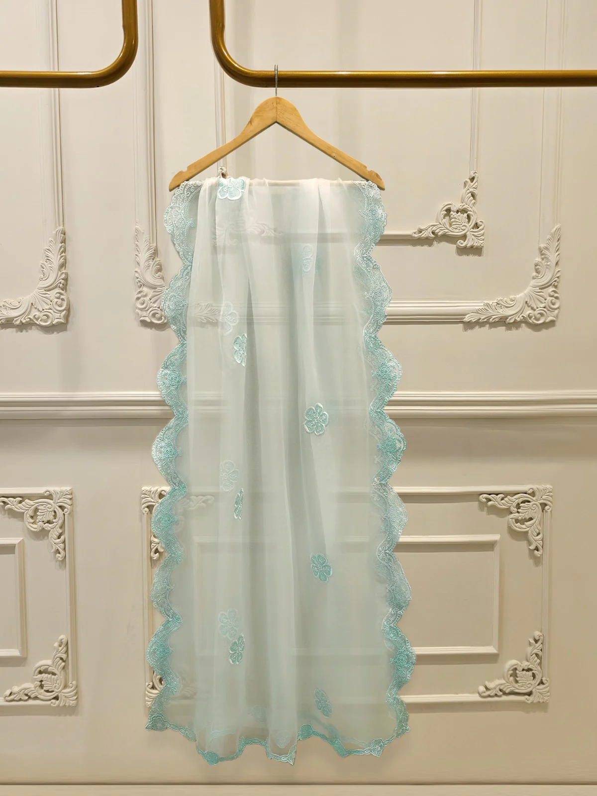 3 Piece- Pure Embroidered Sheesha Silk Suit S112012 - Image 7