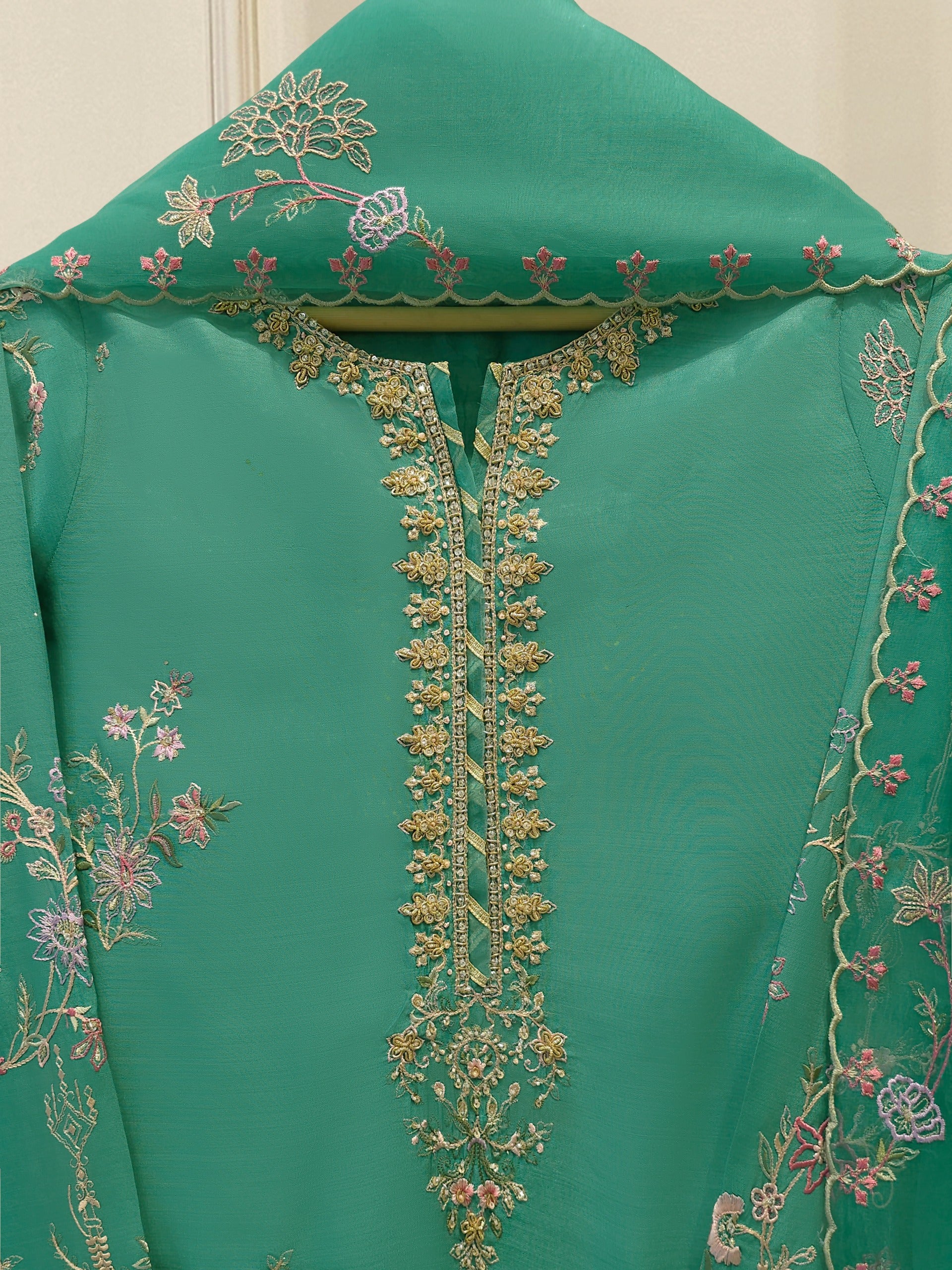 2 Piece - Pure Khaddi Silk Embroidered Suit S114094 - Image 2