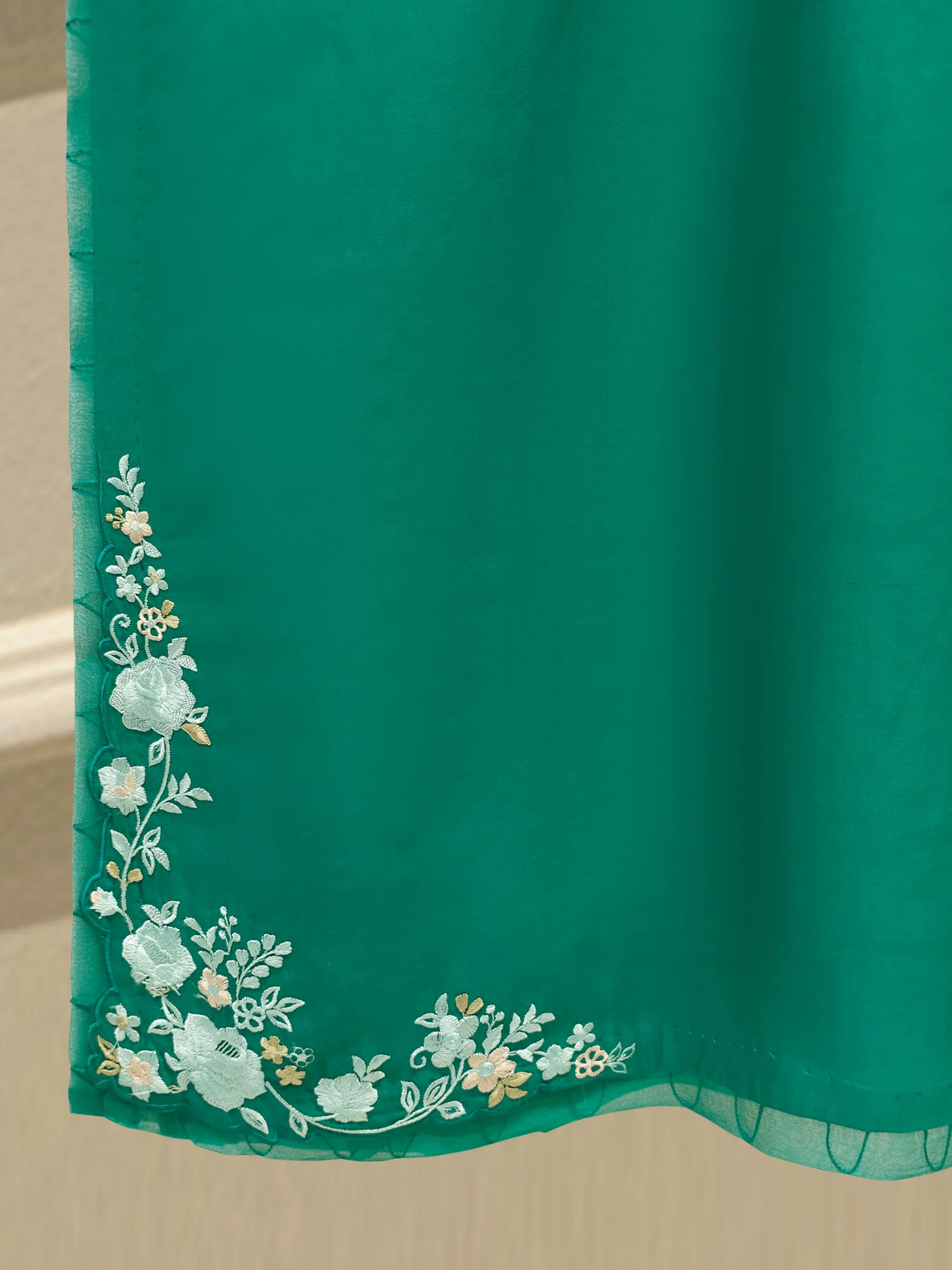 2 Piece- Pure Khaddi Silk Embroidered Suit S114271 - Image 7