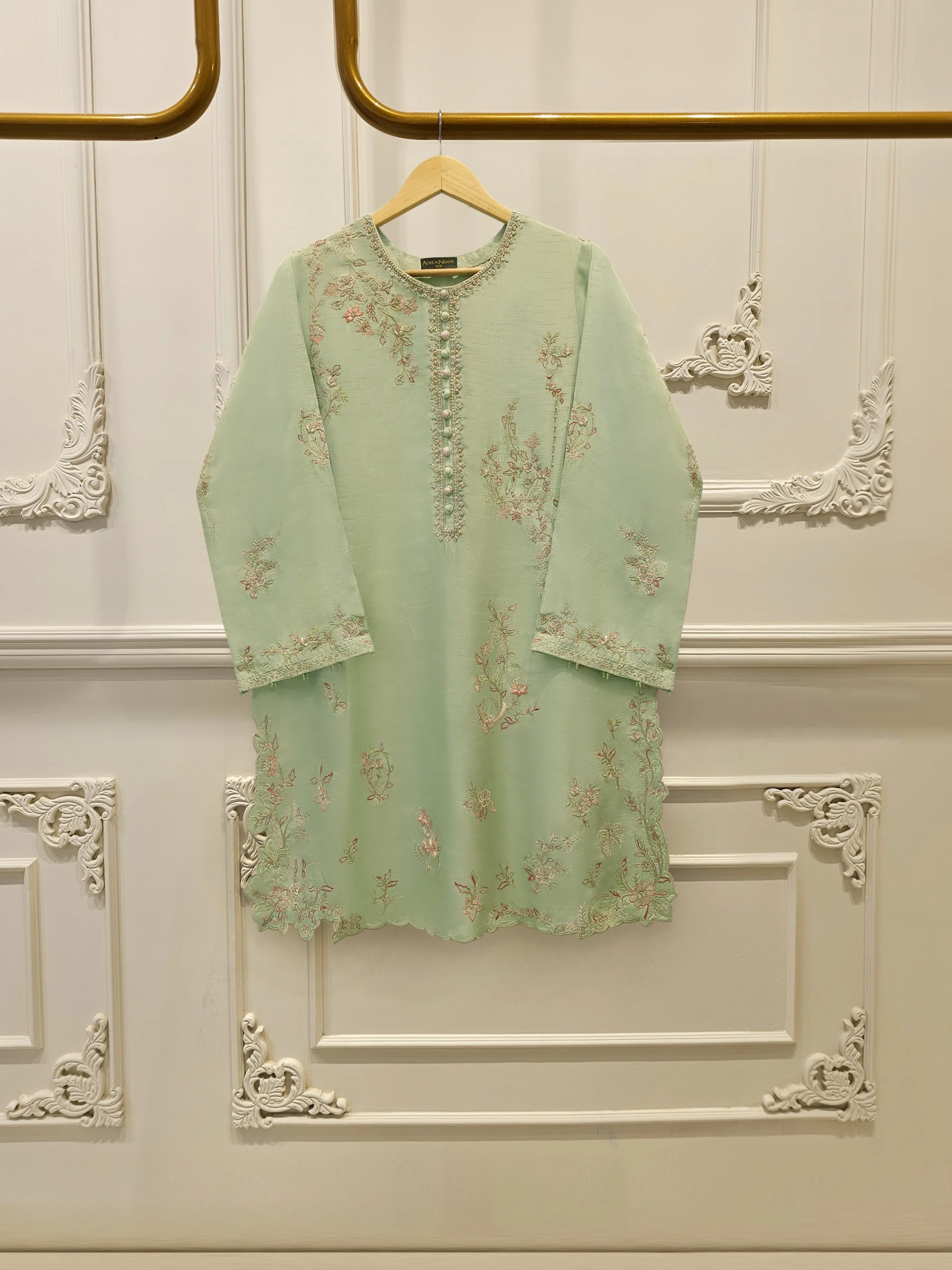 2 Piece - Pure Koren Silk Embroidered Suit S114174