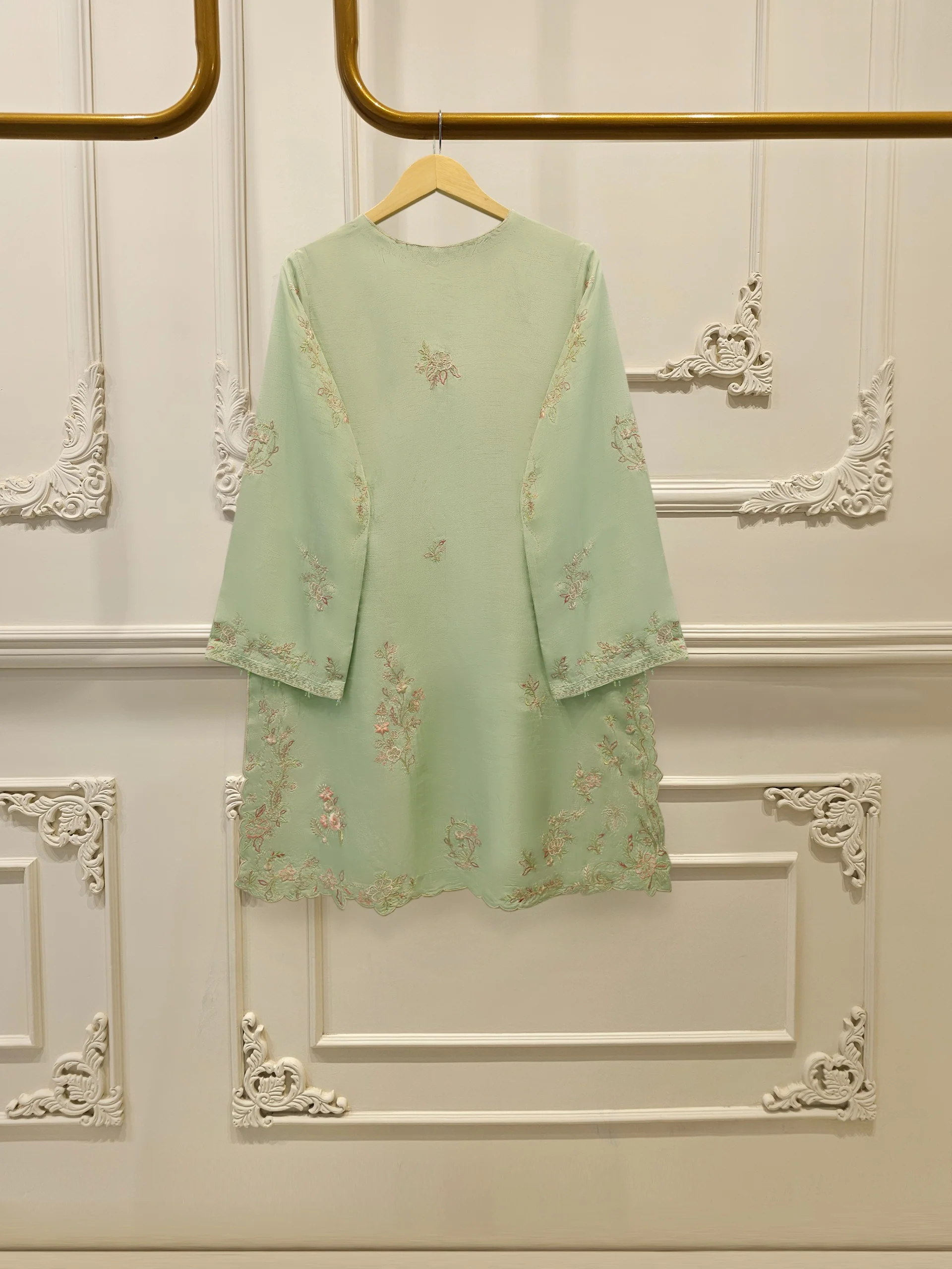 2 Piece - Pure Koren Silk Embroidered Suit S114174 - Image 4