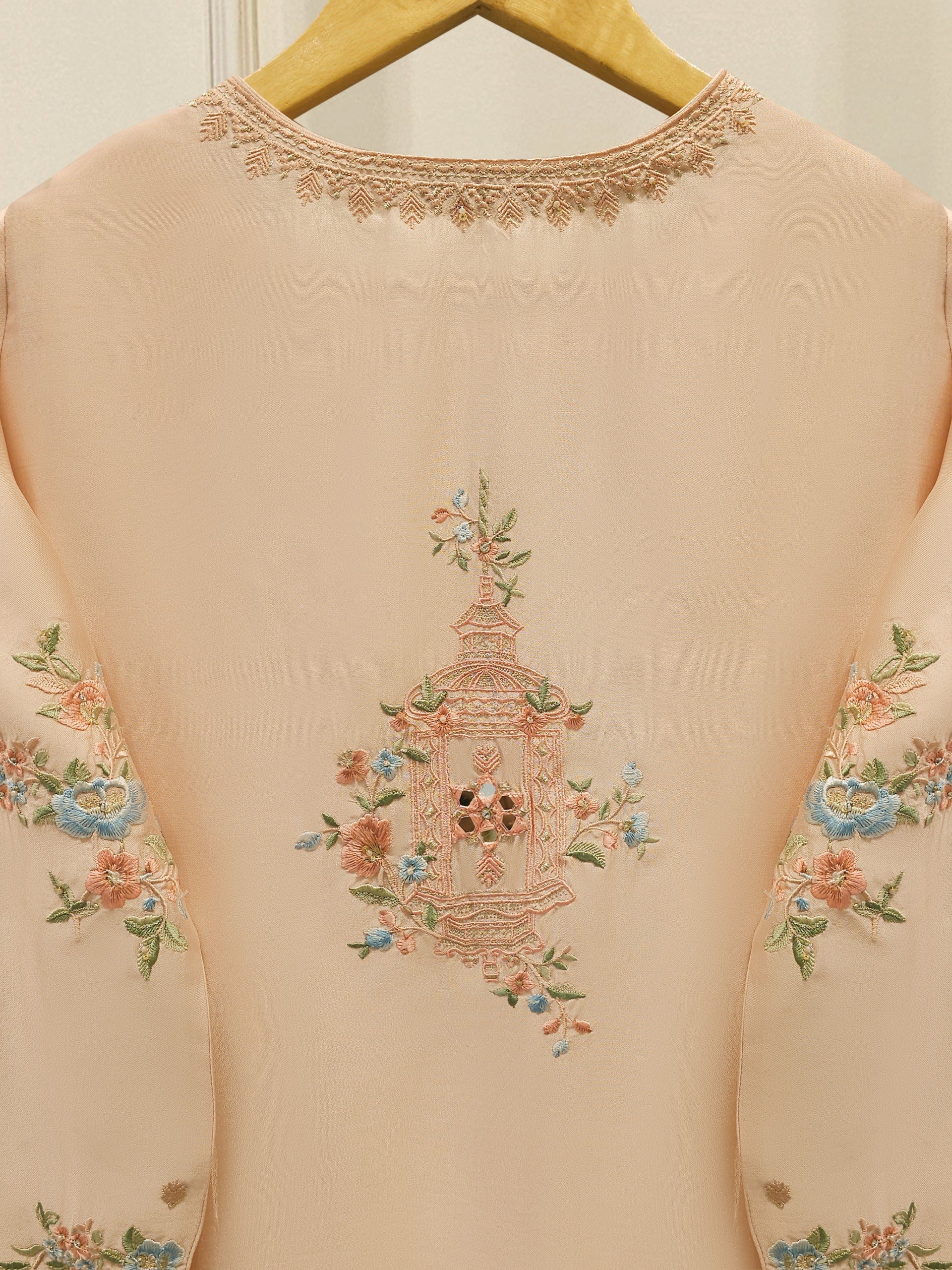 2 Piece- Pure Sheesha Silk Embroidered Suit S113478 - Image 5