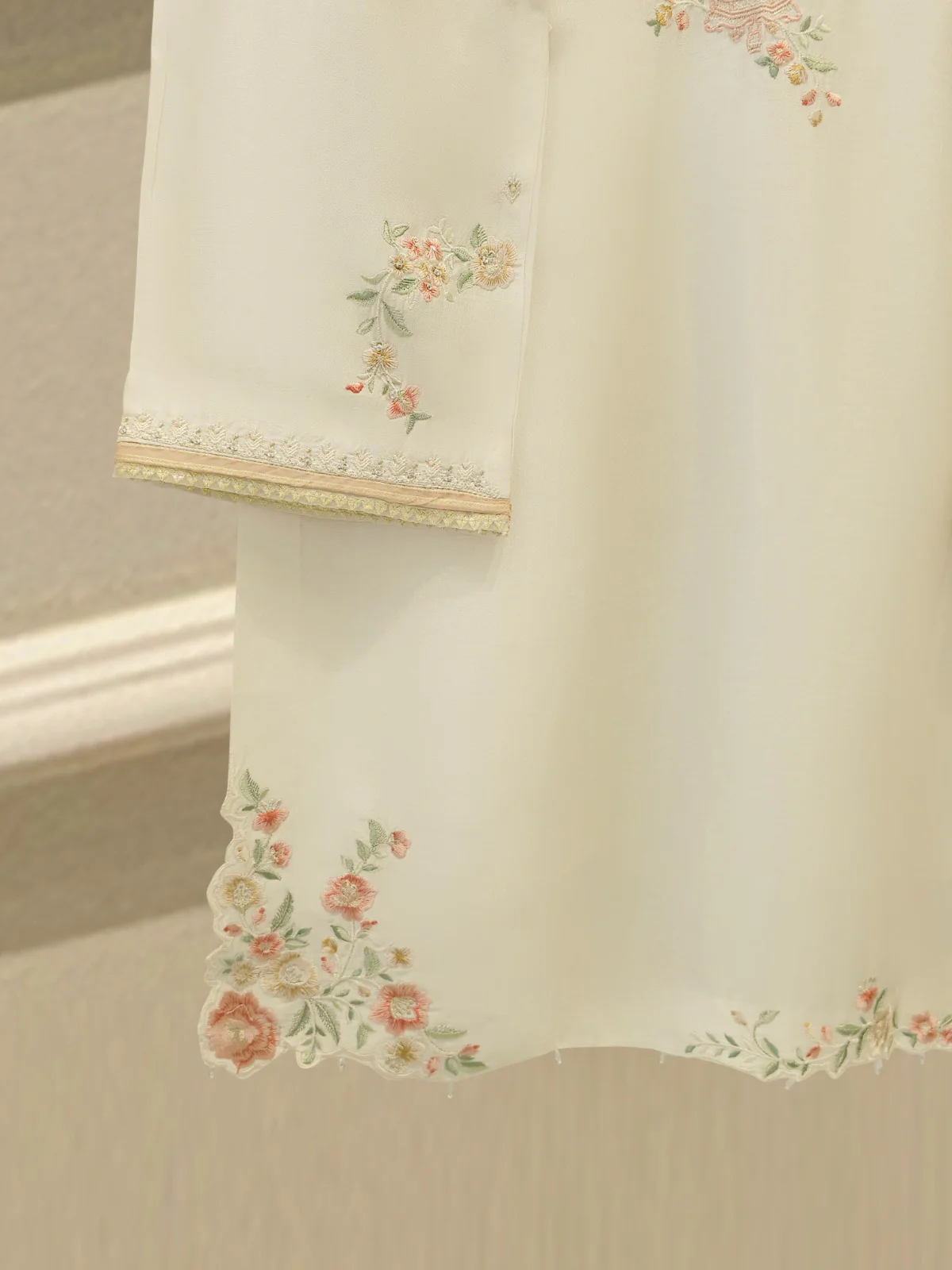 2 Piece- Pure Sheesha Silk Embroidered Suit S113502 - Image 5