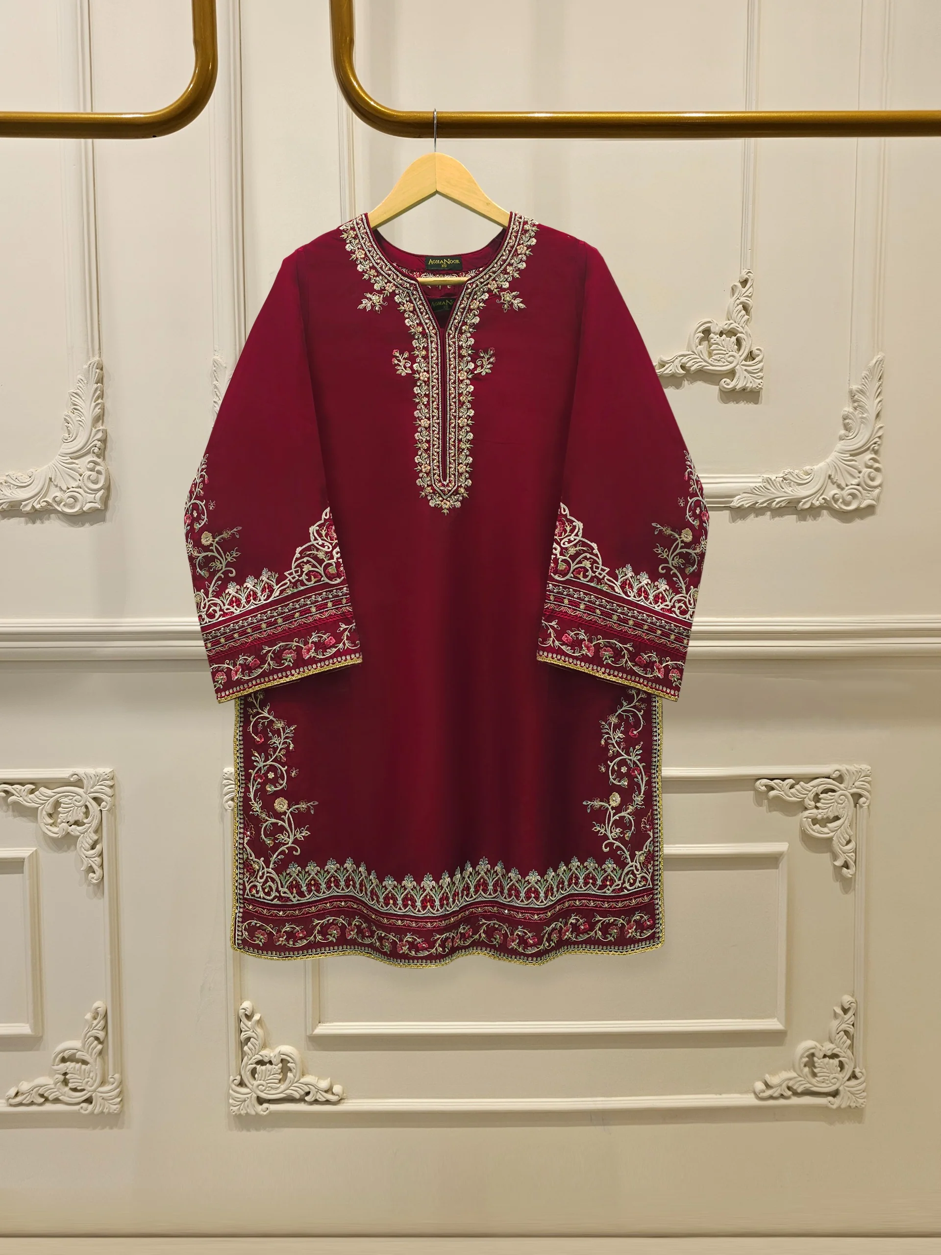2 Piece- Pure Sheesha Silk Embroidered Suit S113616