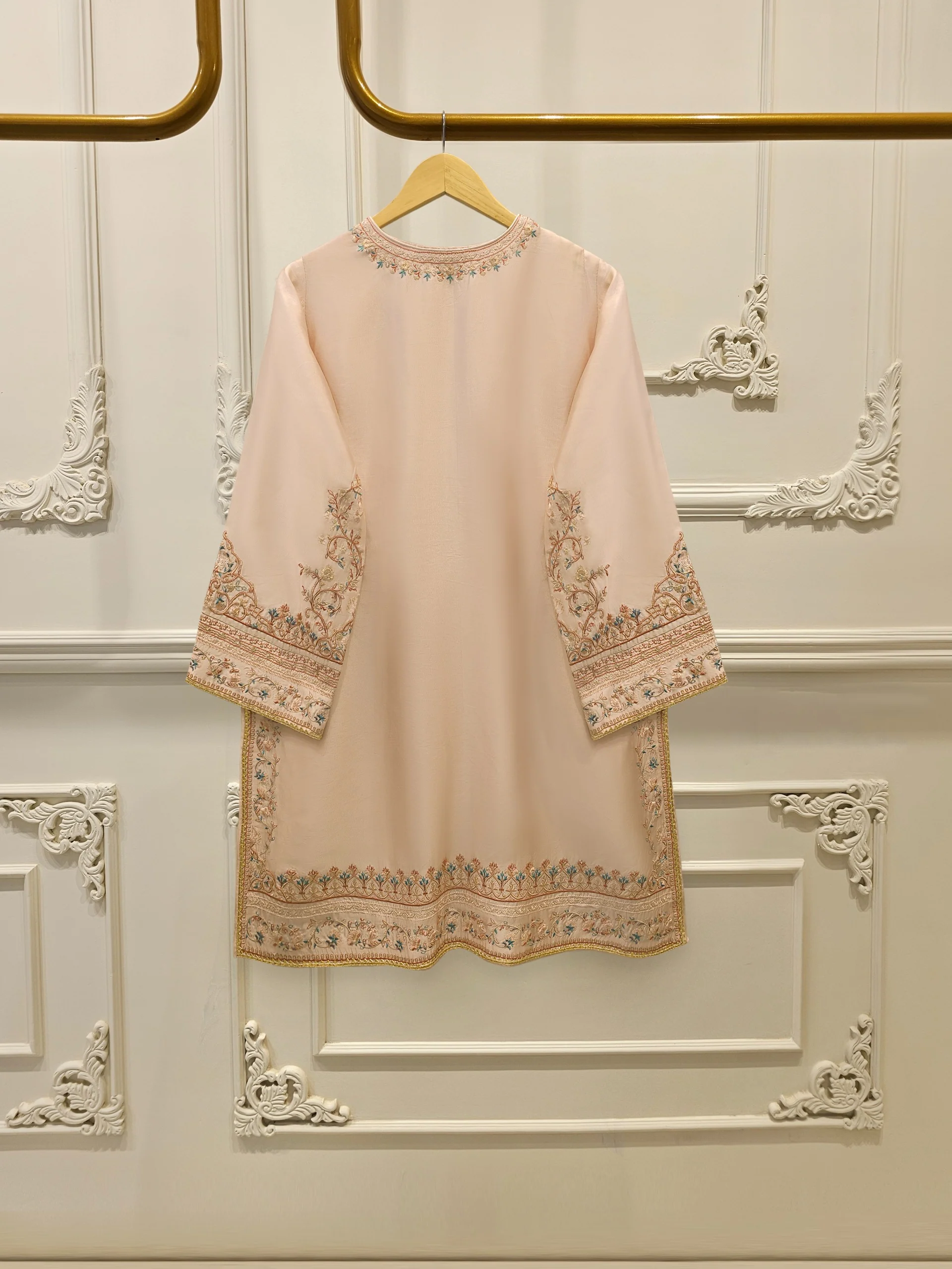 2 Piece- Pure Sheesha Silk Embroidered Suit S113620 - Image 5