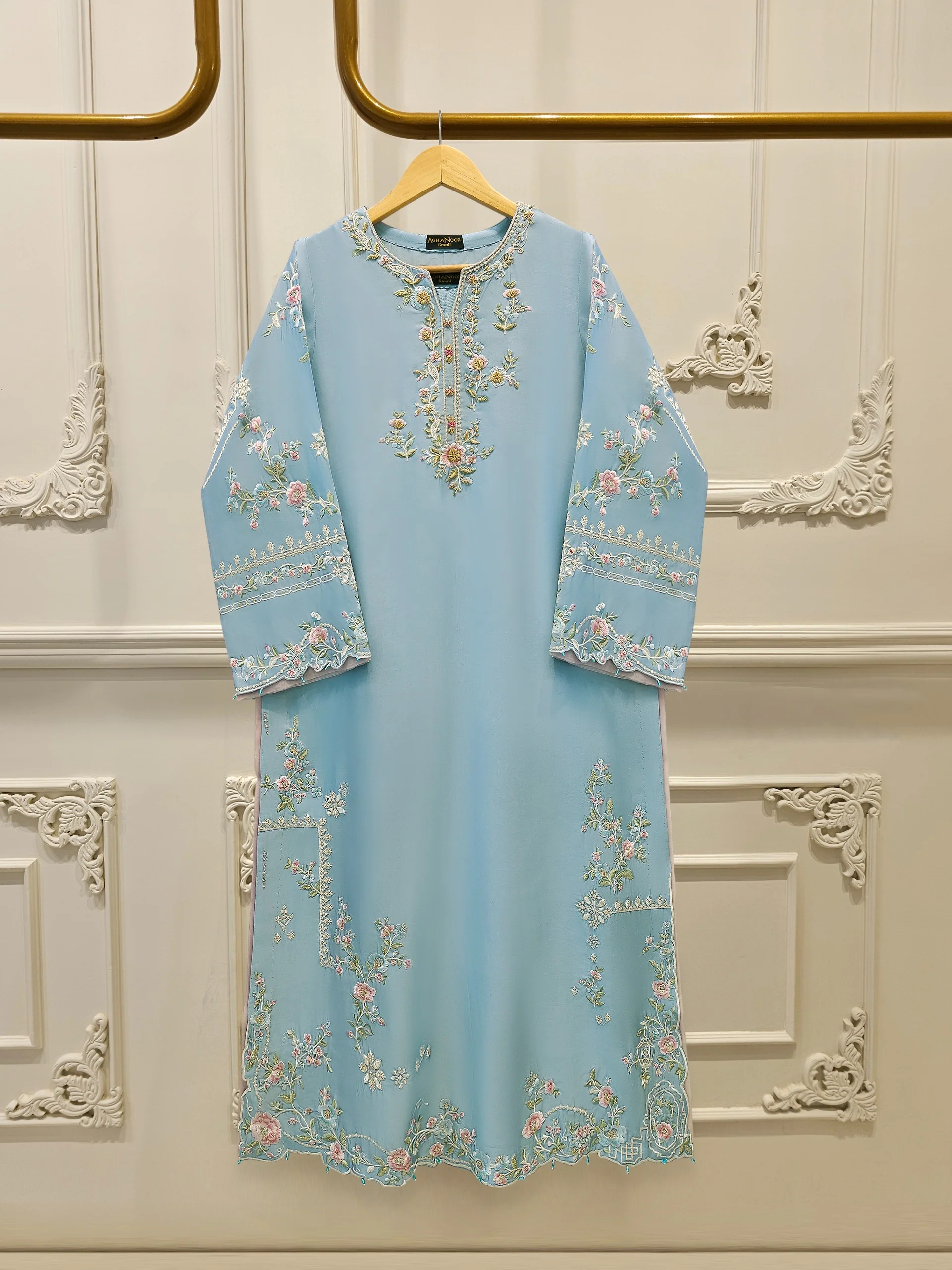 2 Piece- Pure Sheesha Silk Embroidered Suit S114237
