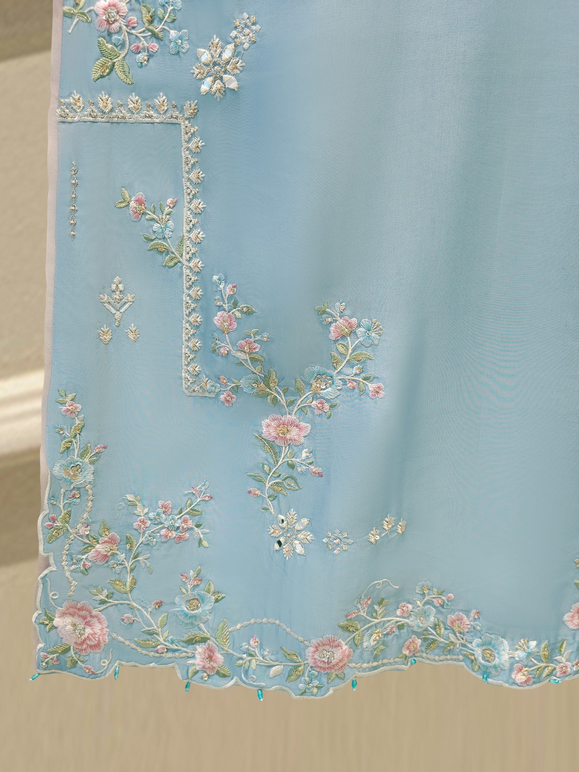 2 Piece- Pure Sheesha Silk Embroidered Suit S114237 - Image 4