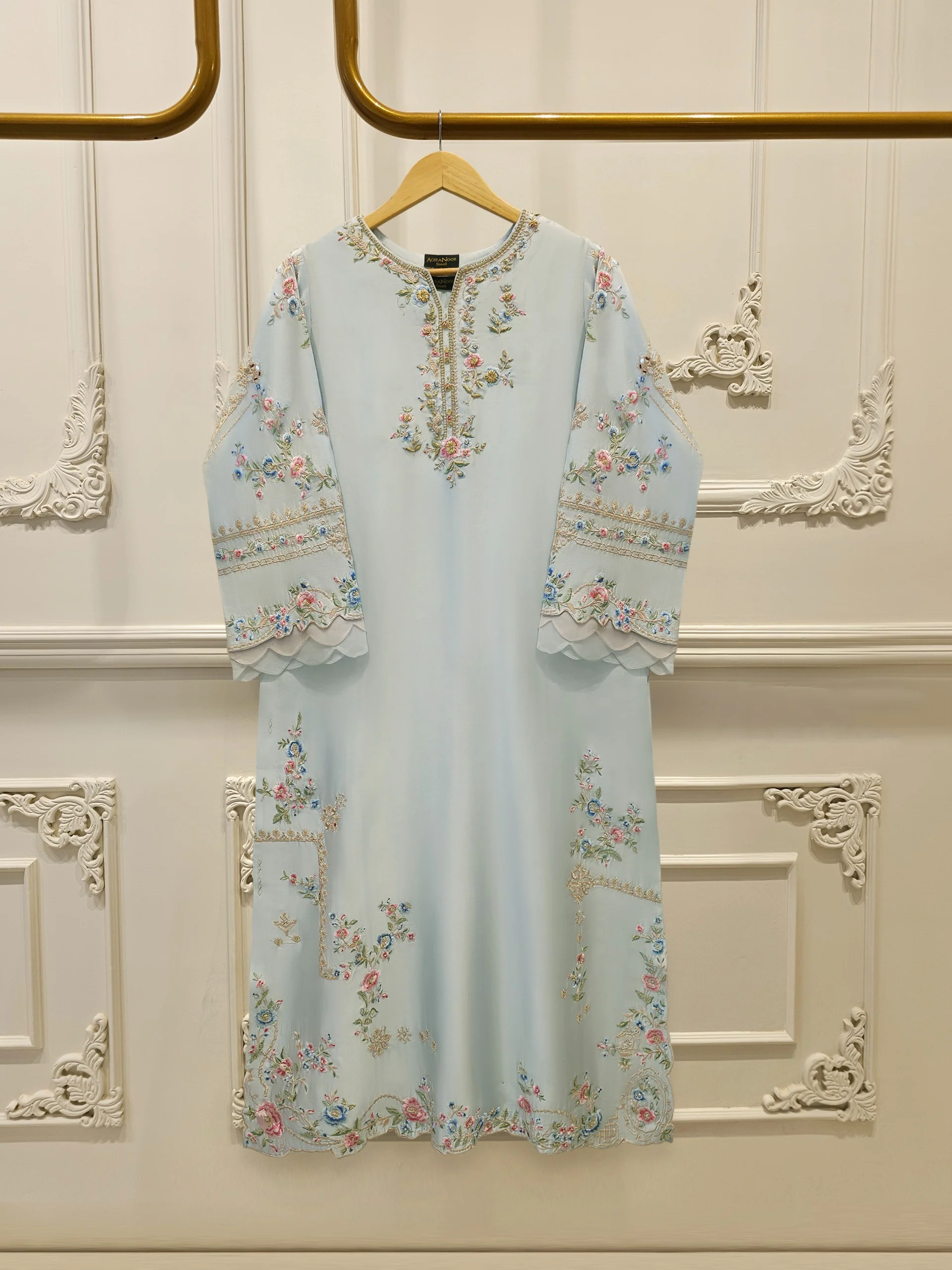 2 Piece- Pure Sheesha Silk Embroidered Suit S114238