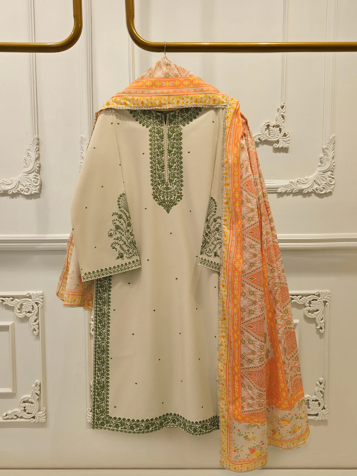 3 Piece - Embroidered  Cambric Suit S113392