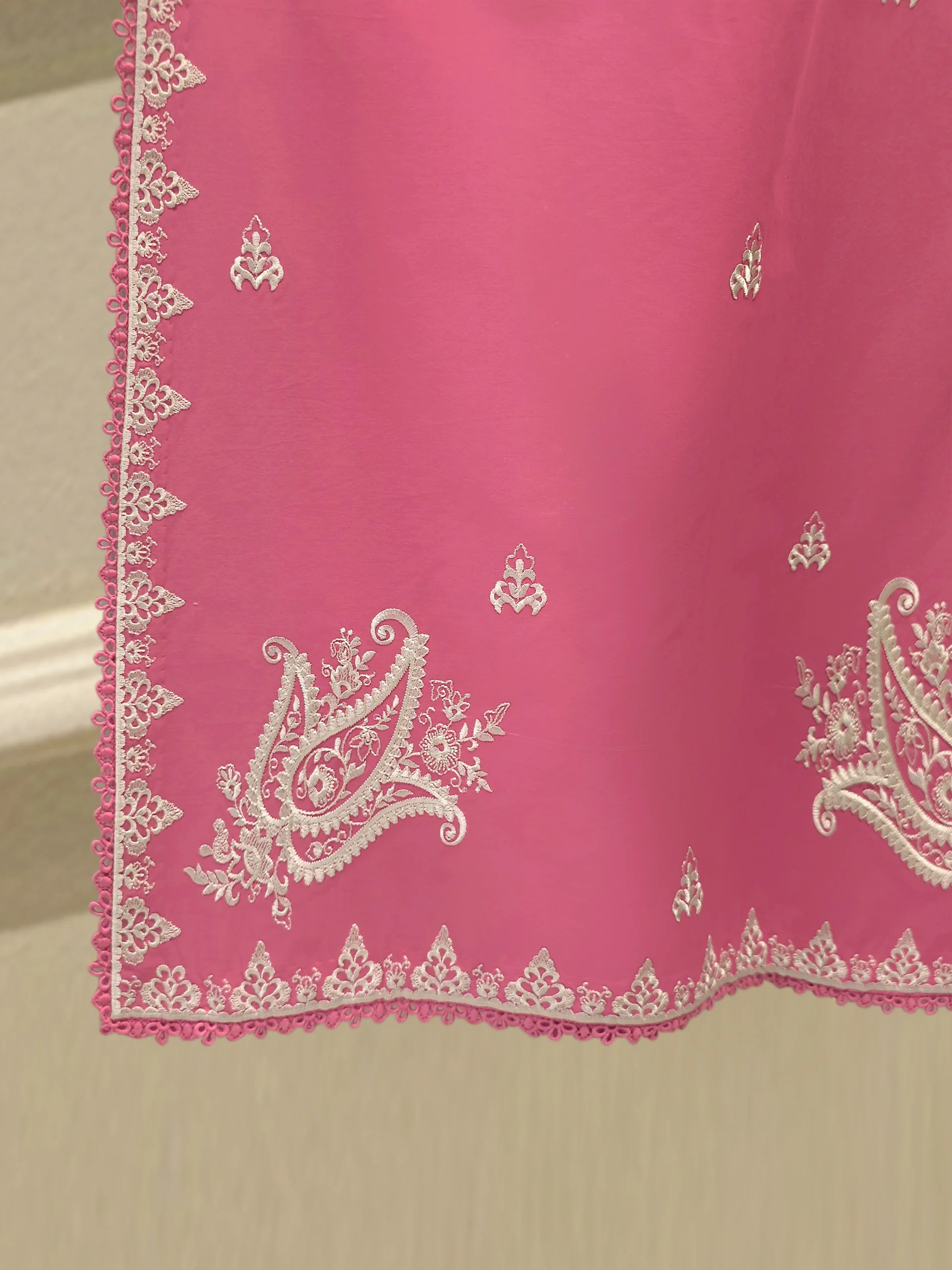 3 Piece - Pure Embroidered  Cambric Suit S113417 - Image 4