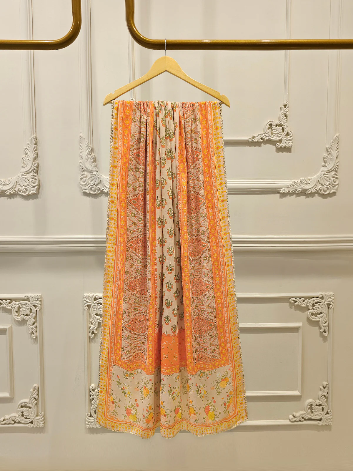3 Piece - Embroidered  Cambric Suit S113392 - Image 7