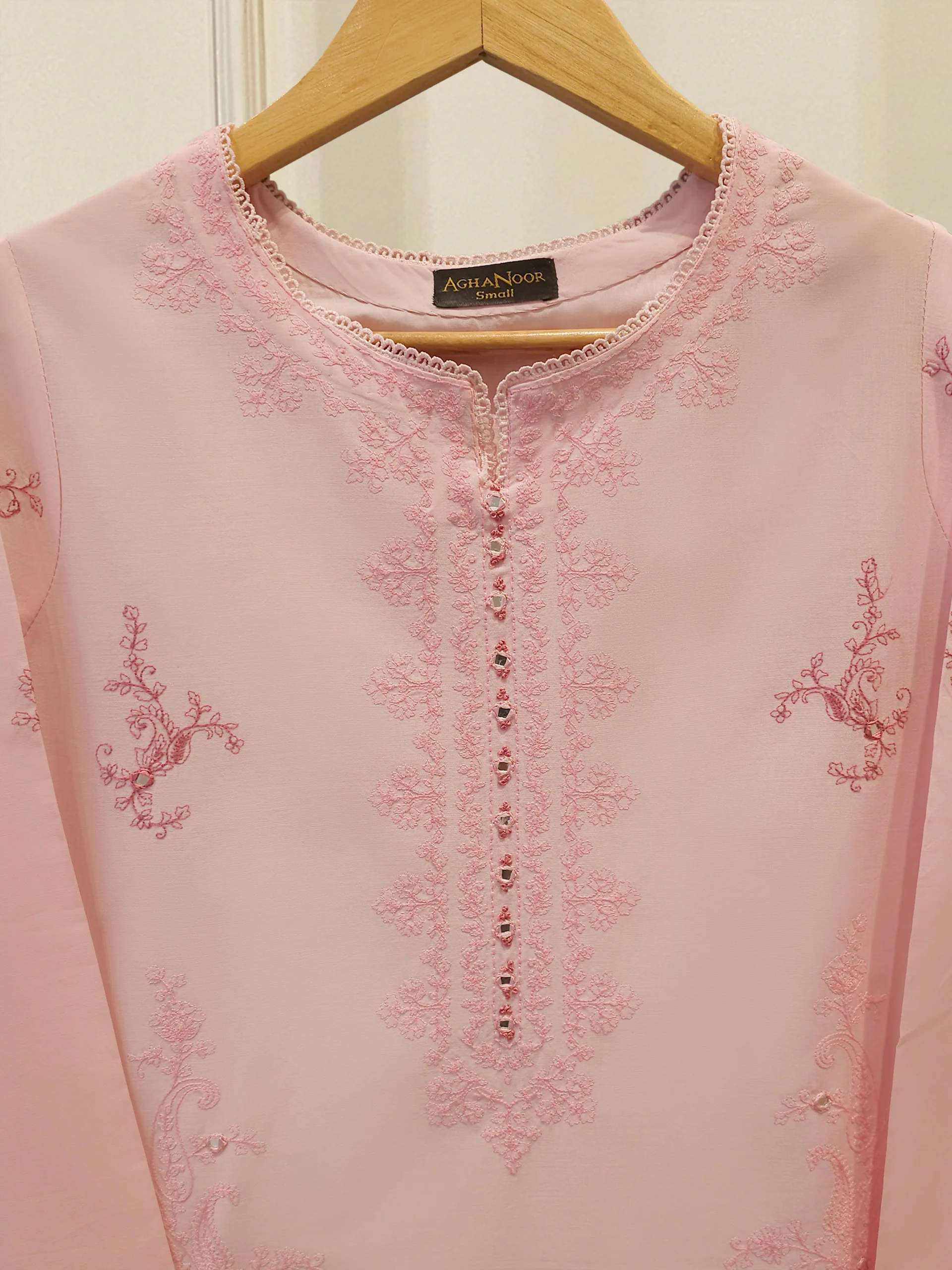 2 Piece - Embroidered Cambric Suit S113519 - Image 2