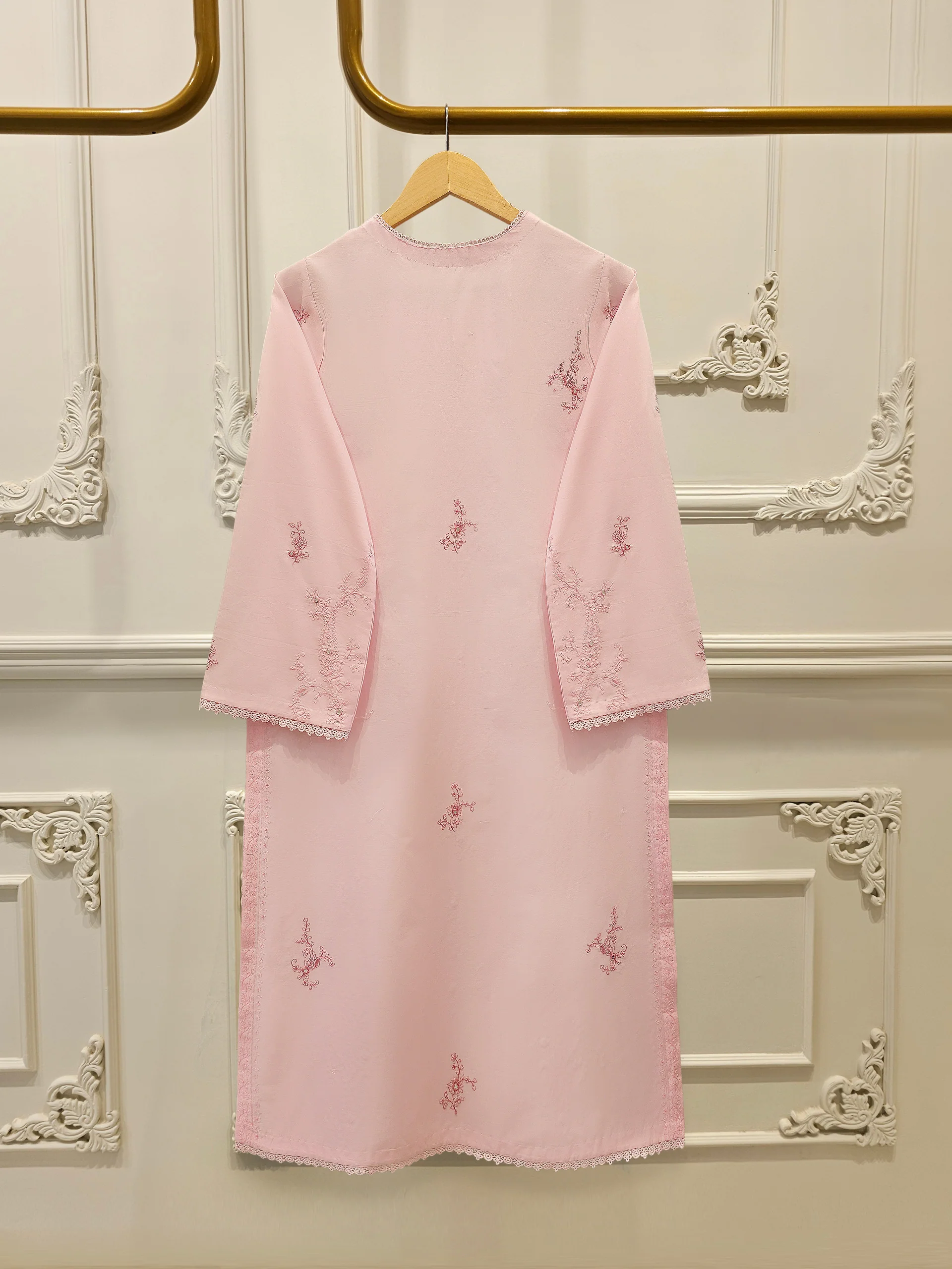 2 Piece - Embroidered Cambric Suit S113519 - Image 5