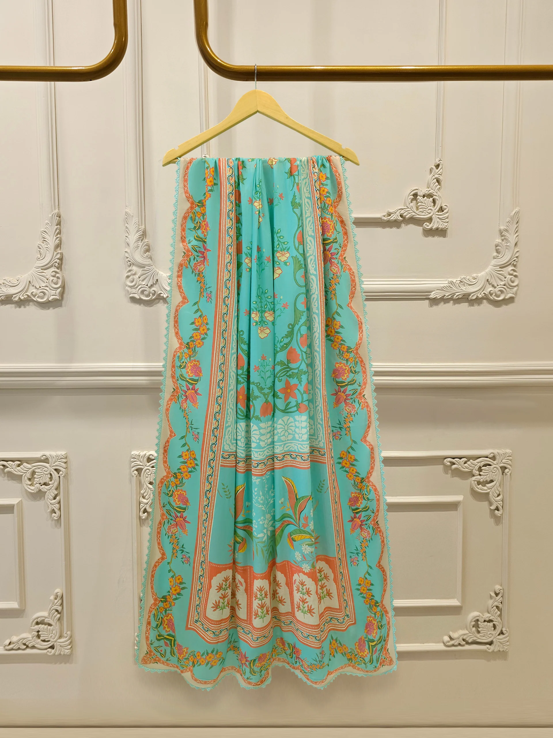 3 Piece - Embroidered Cambric Suit S113594 - Image 6